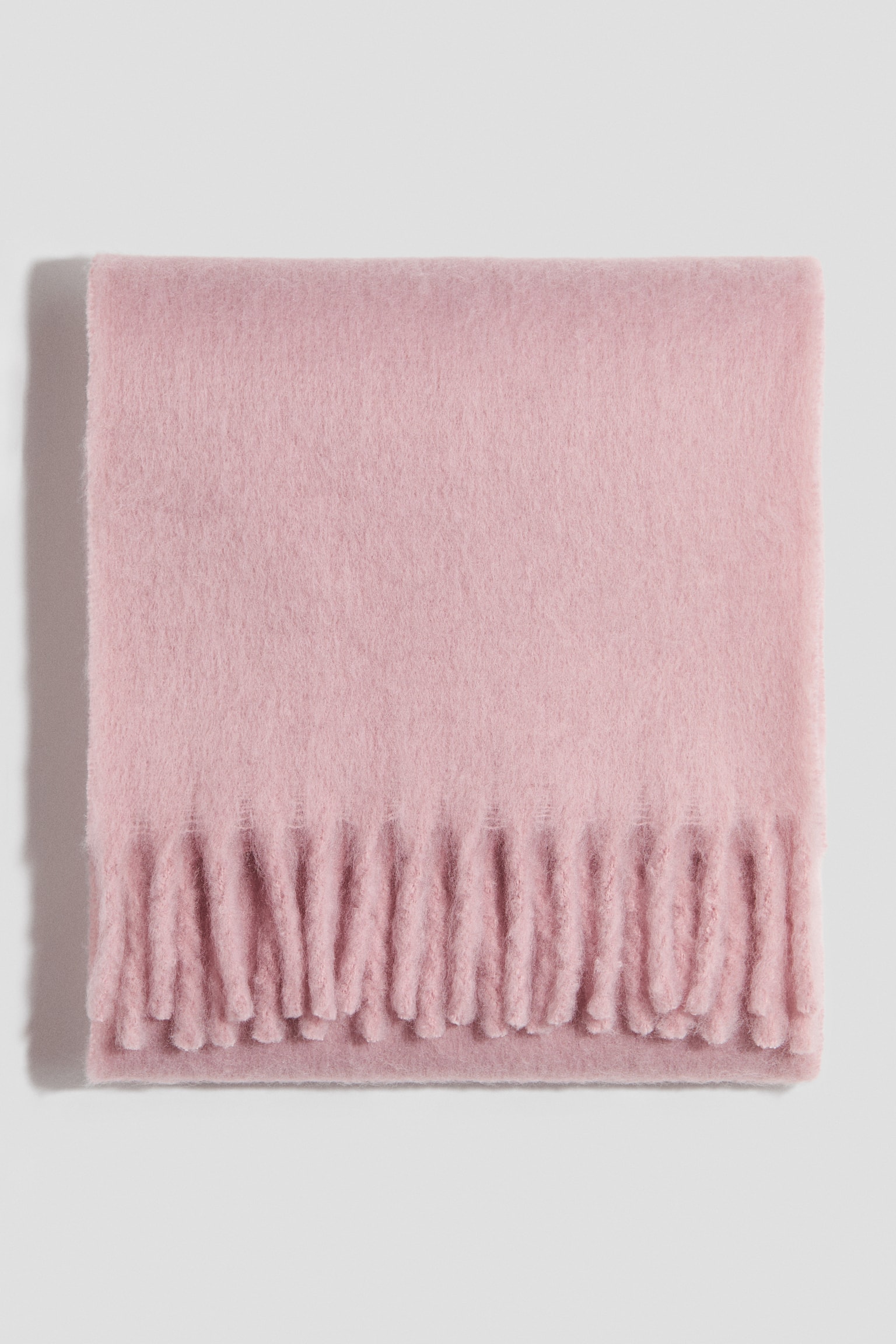 Brushed-Finish Scarf - Light pink/Dark brown/leopard print/Cream