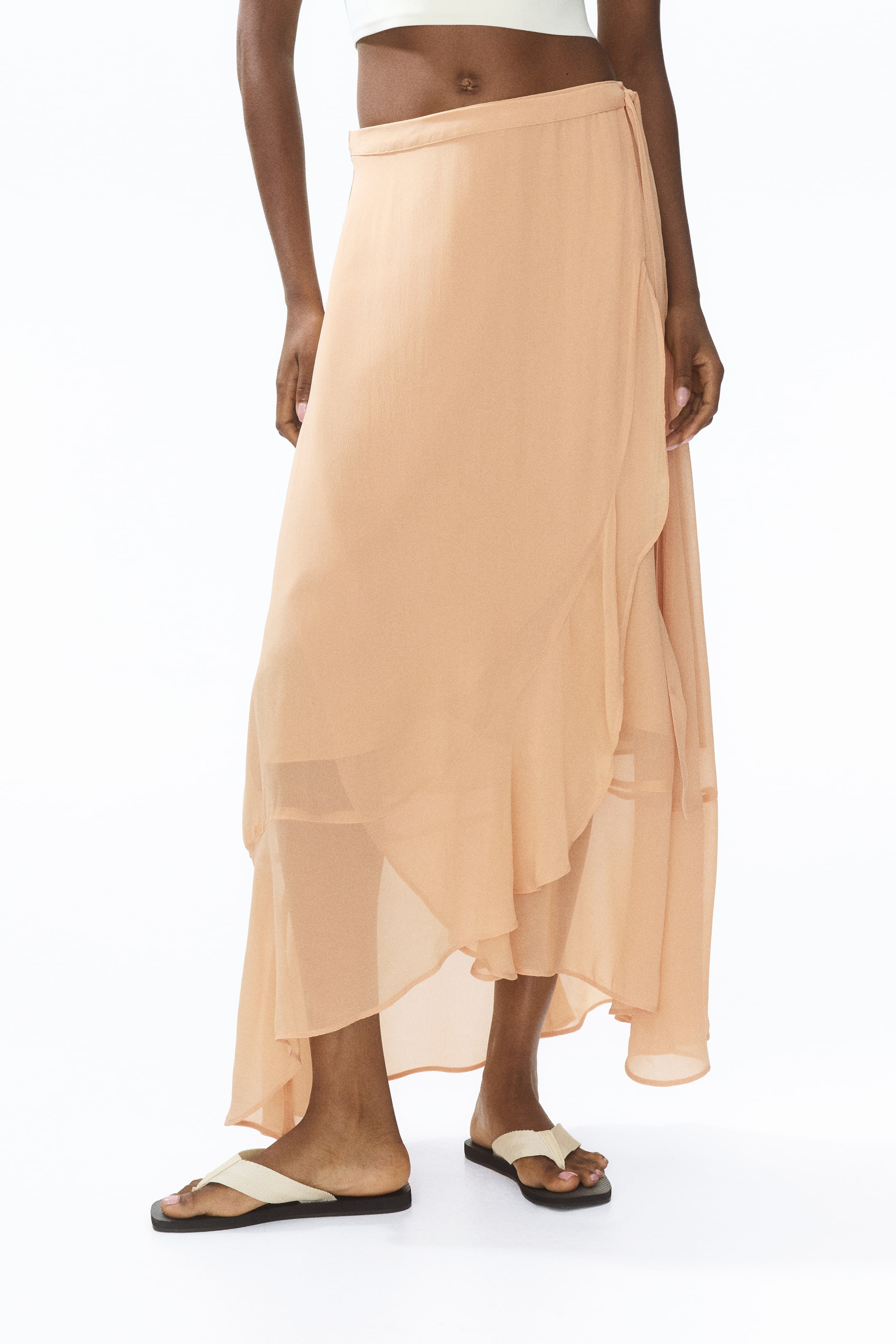 Flounced Wrap Skirt