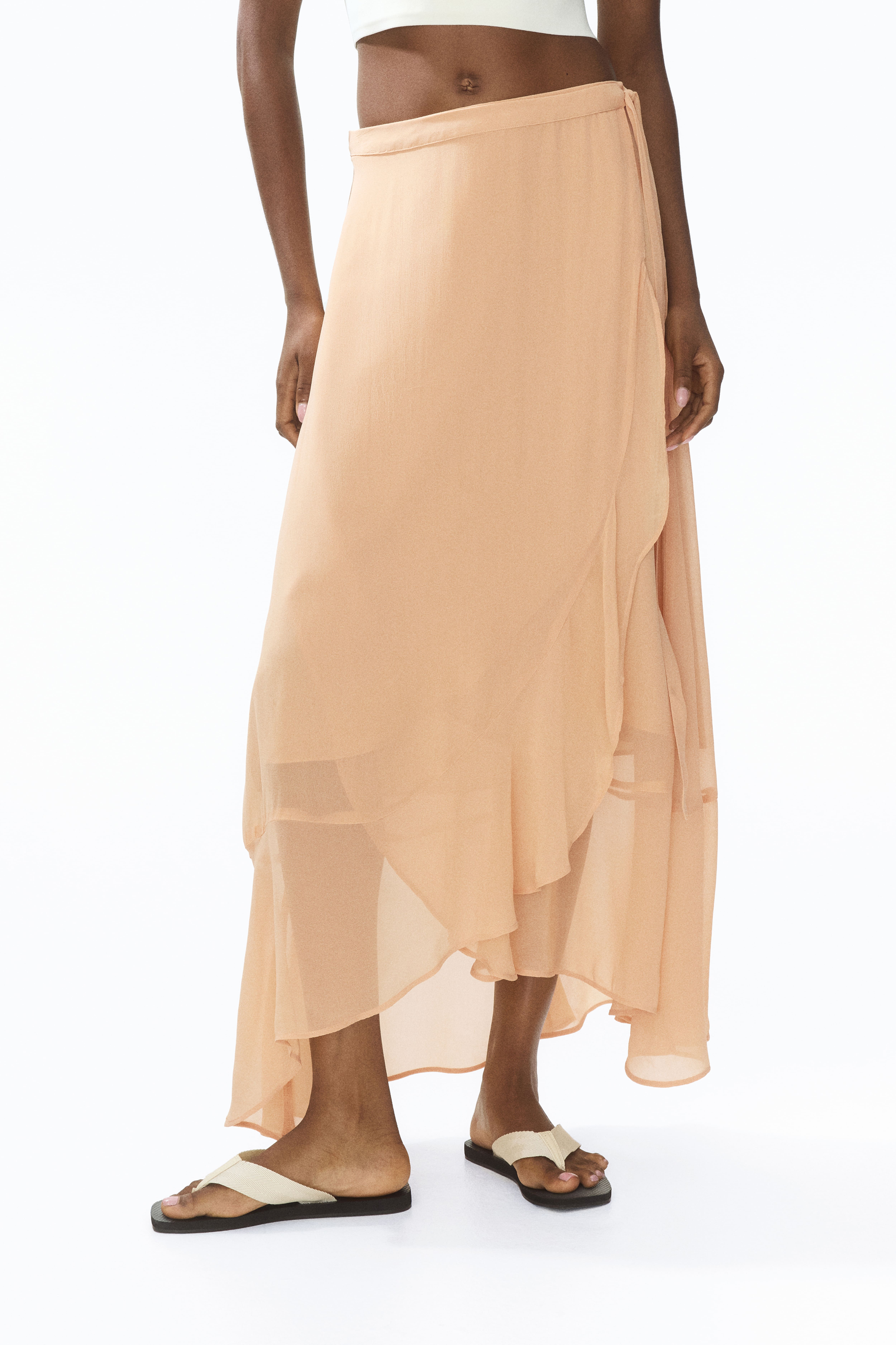 Flounced Wrap Skirt