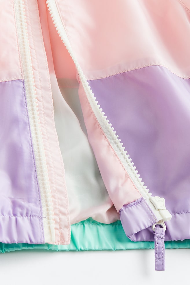 Hooded patterned jacket - Light pink/Block-coloured/Blue/Block-coloured - 2