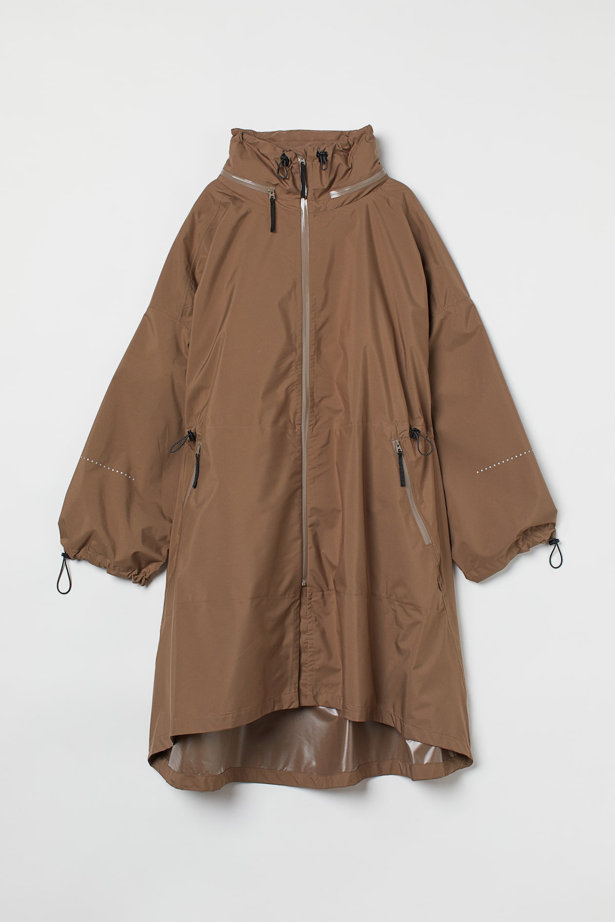 Packbare Funktionsjacke - Langarm - Knielang - Dunkelbeige 