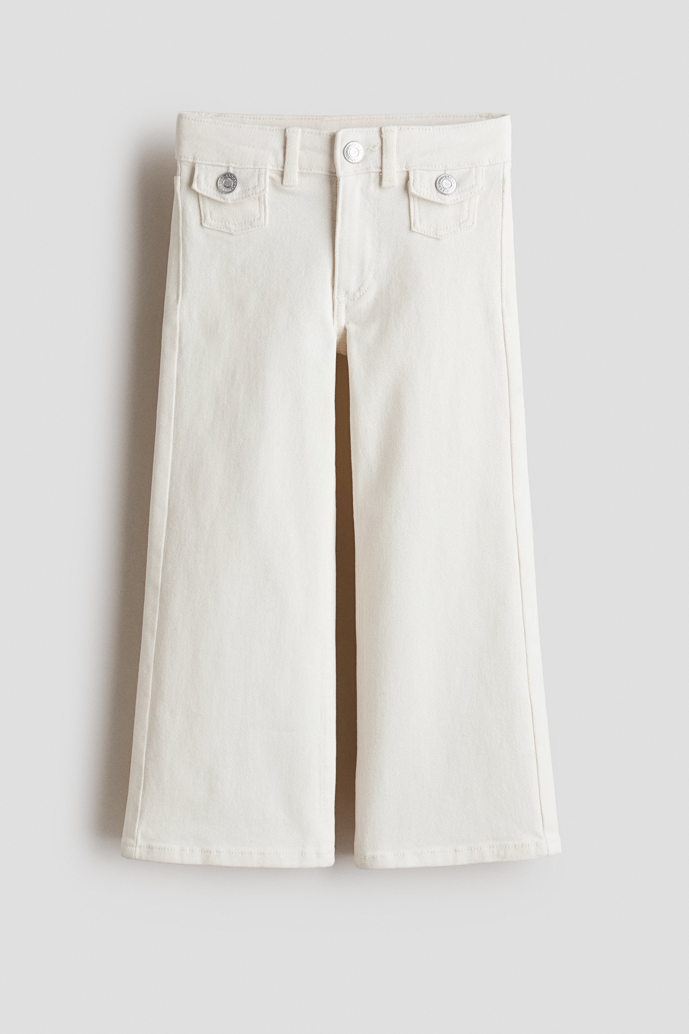 Regular Fit Wide Leg Jeans - Crema