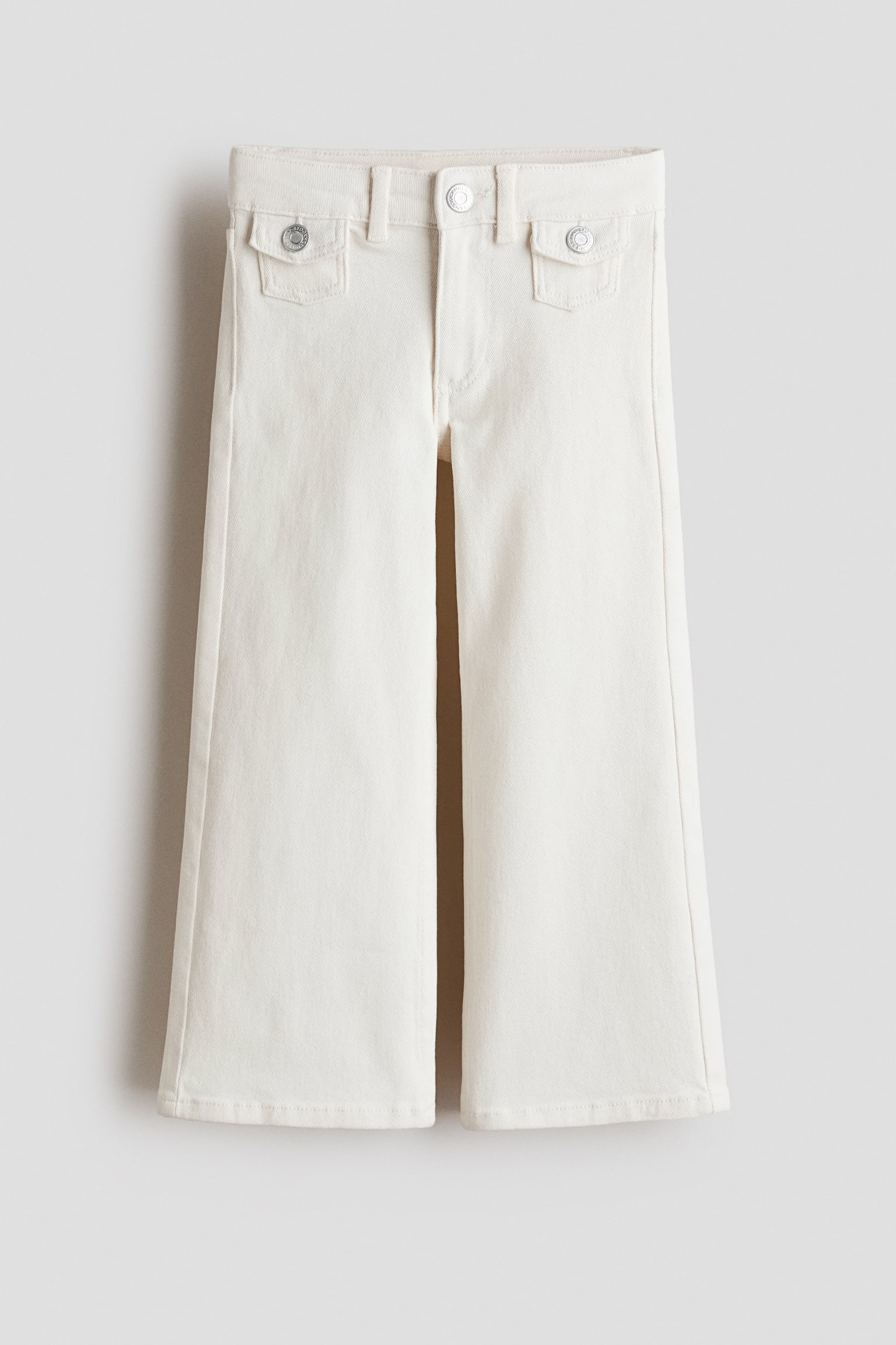Regular Fit Wide Leg Jeans - Crema - 1