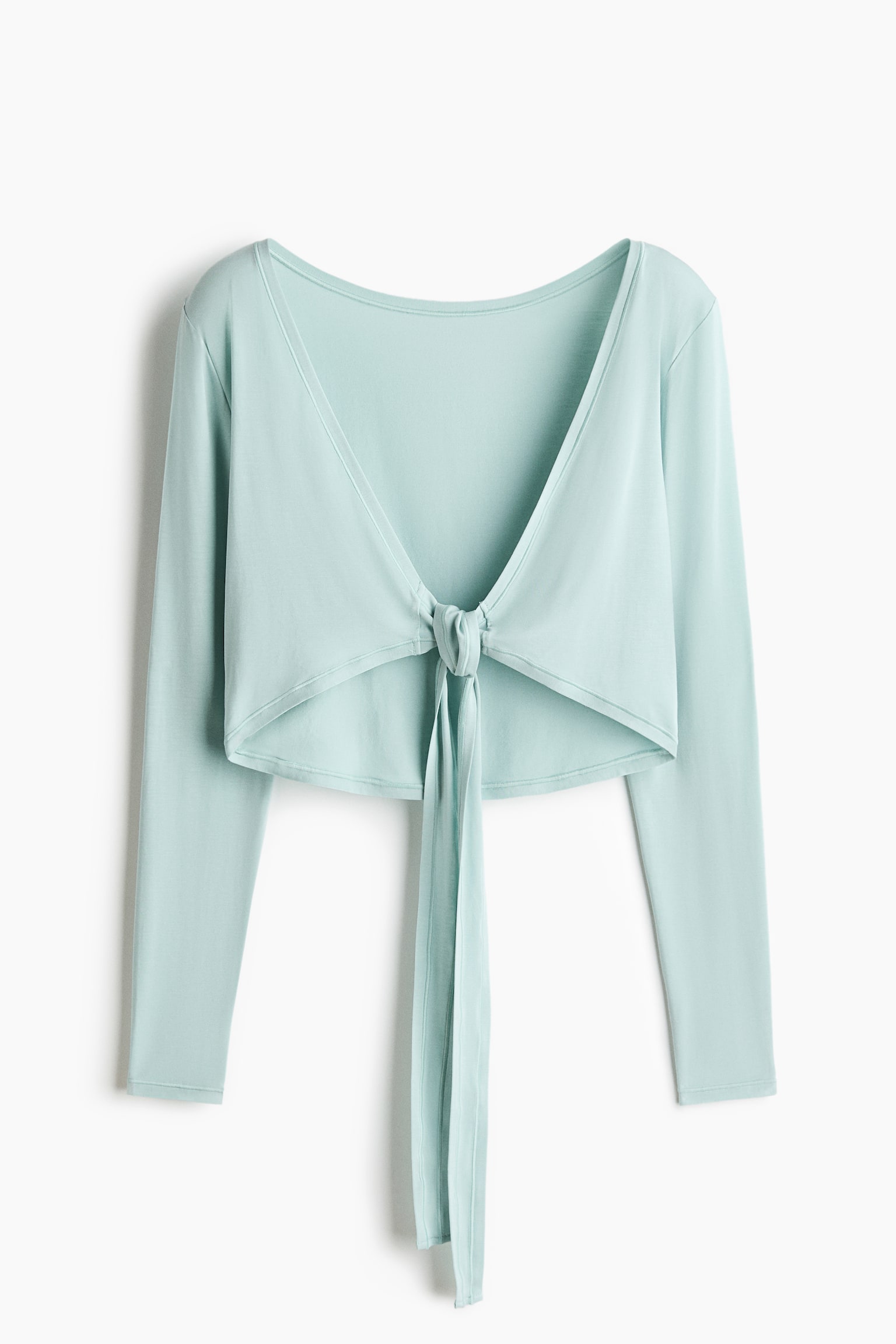 קרופ טופ ליוגה עם שרוולים ארוכים - כחול אמזונייט/חום חם/ורוד עדין - 2