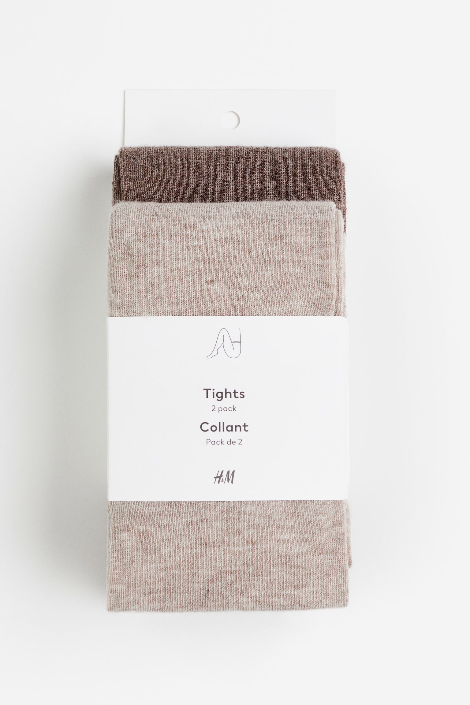 2-pack fine-knit tights - Beige marl/Brown marl/Black/Black/Grey marl/Dark grey marl - 2