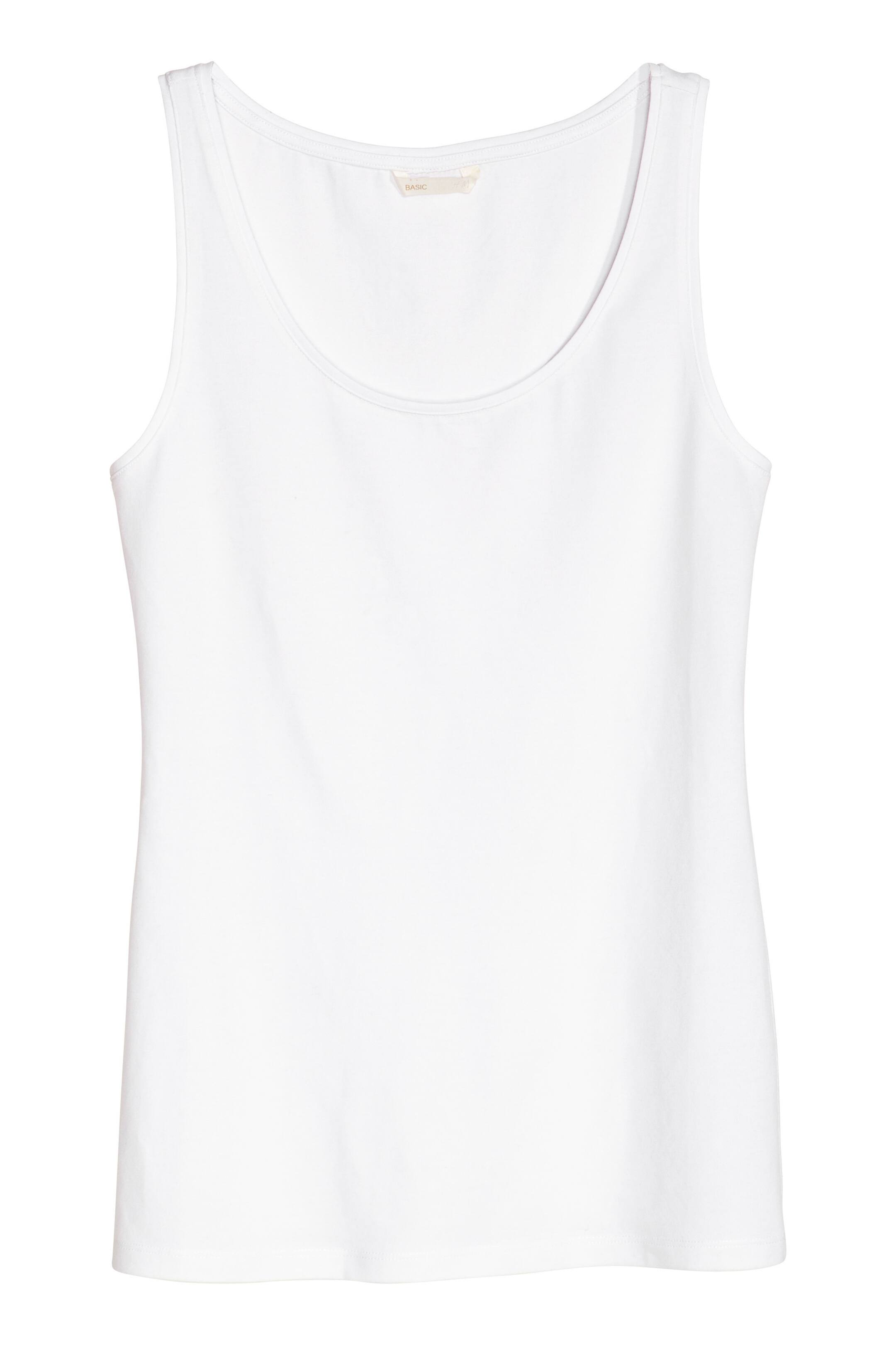 Ver imagen más grande: Camiseta de tirantes en punto - Blanco - MUJER | H&M ES 1