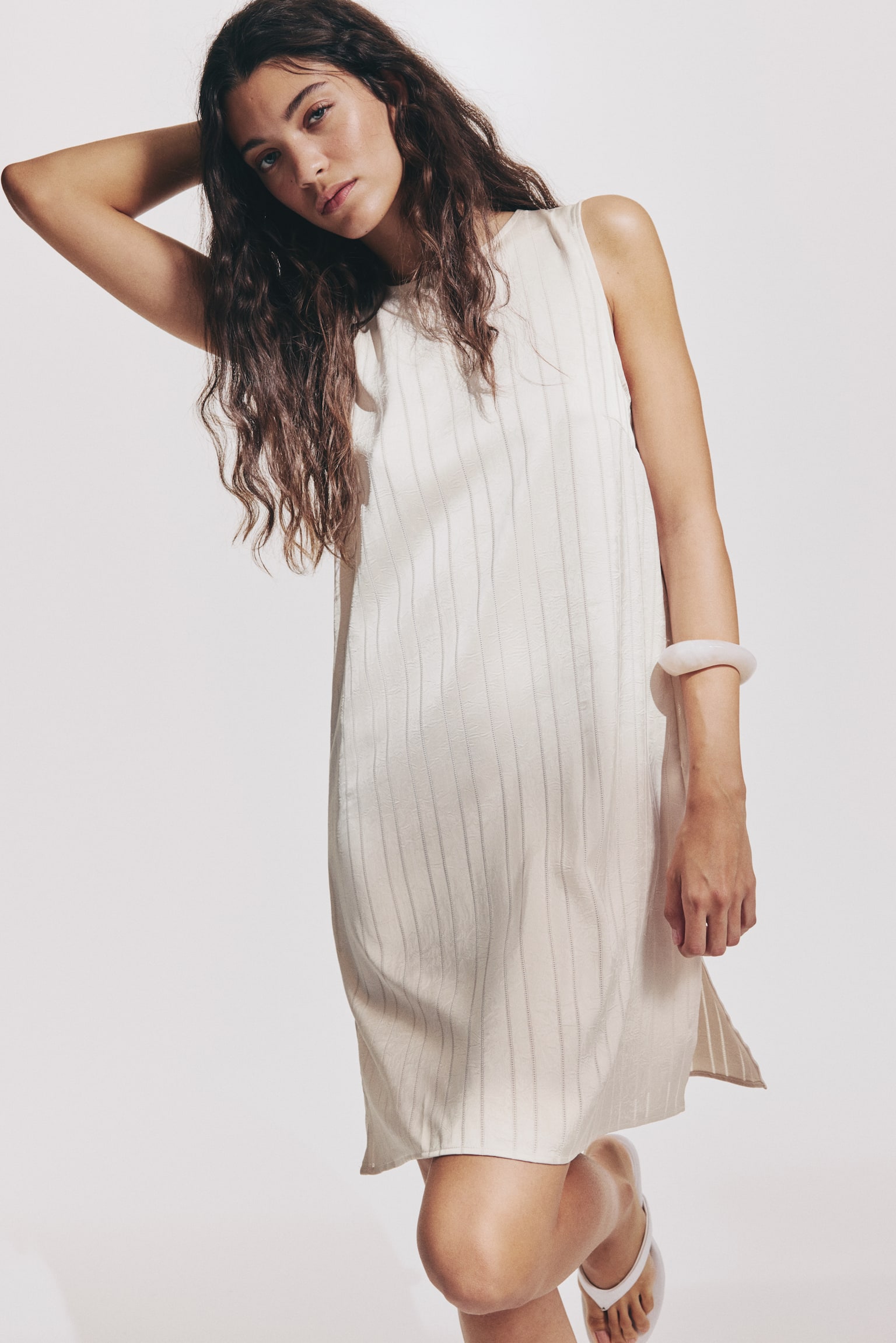 Shift dress - Cream/Golden olive/Cream/Patterned - 2