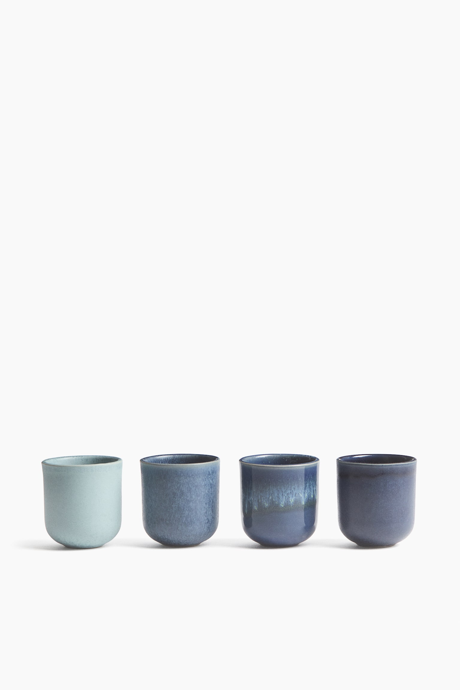 Tazzine da caffè impilabili in gres 4 pezzi - Dusty blue/Navy blue/Marrone scuro/beige