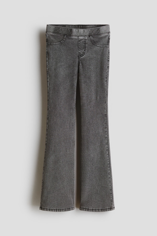 Flared denim-look jeggings - Grey/Dark denim blue/Dusty blue - 1