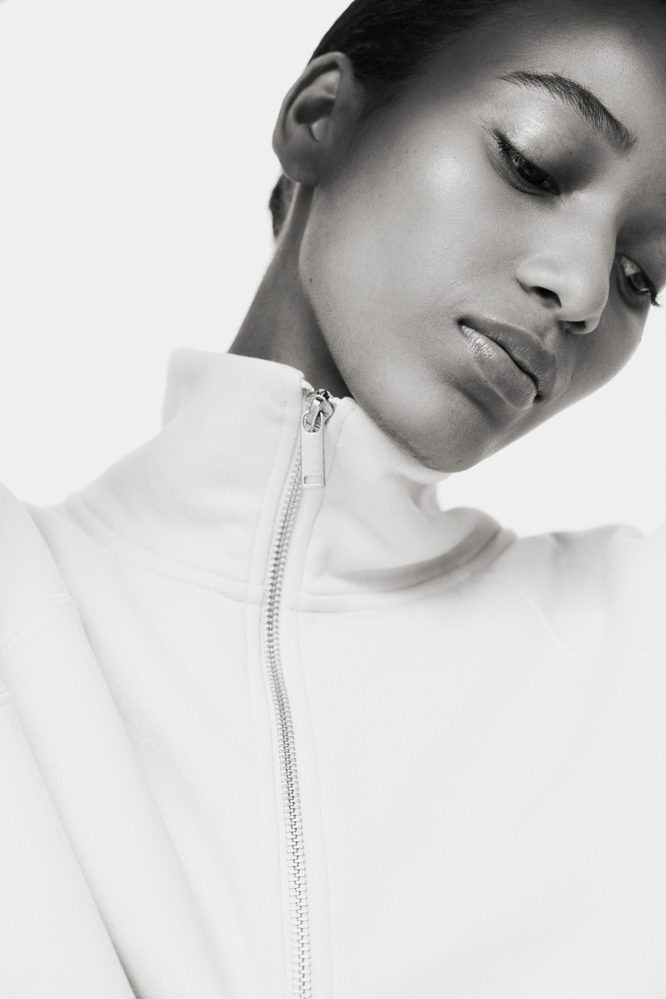 H & M - ハーフジップスウェットトップス - ブラウン