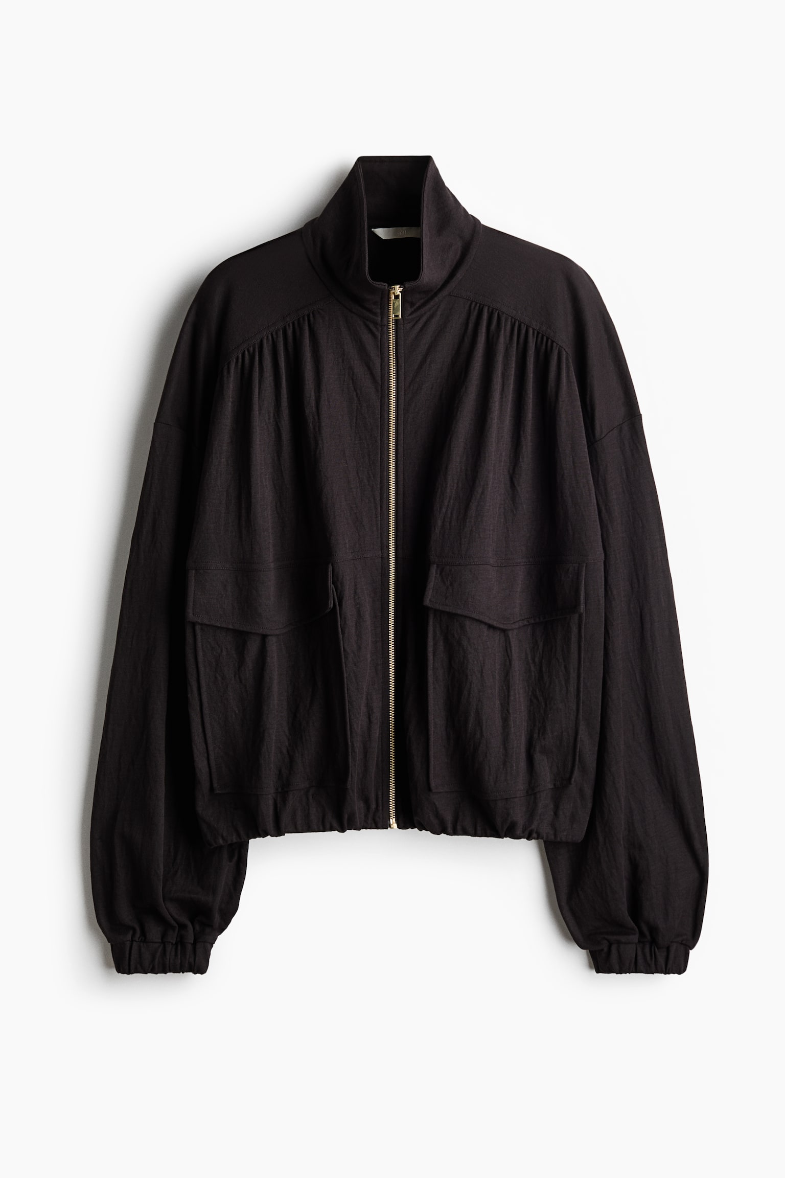 Женская куртка H&M Bubble-Hem Jacket with Zipper, цвет: Тёмный коричневый — фото 1