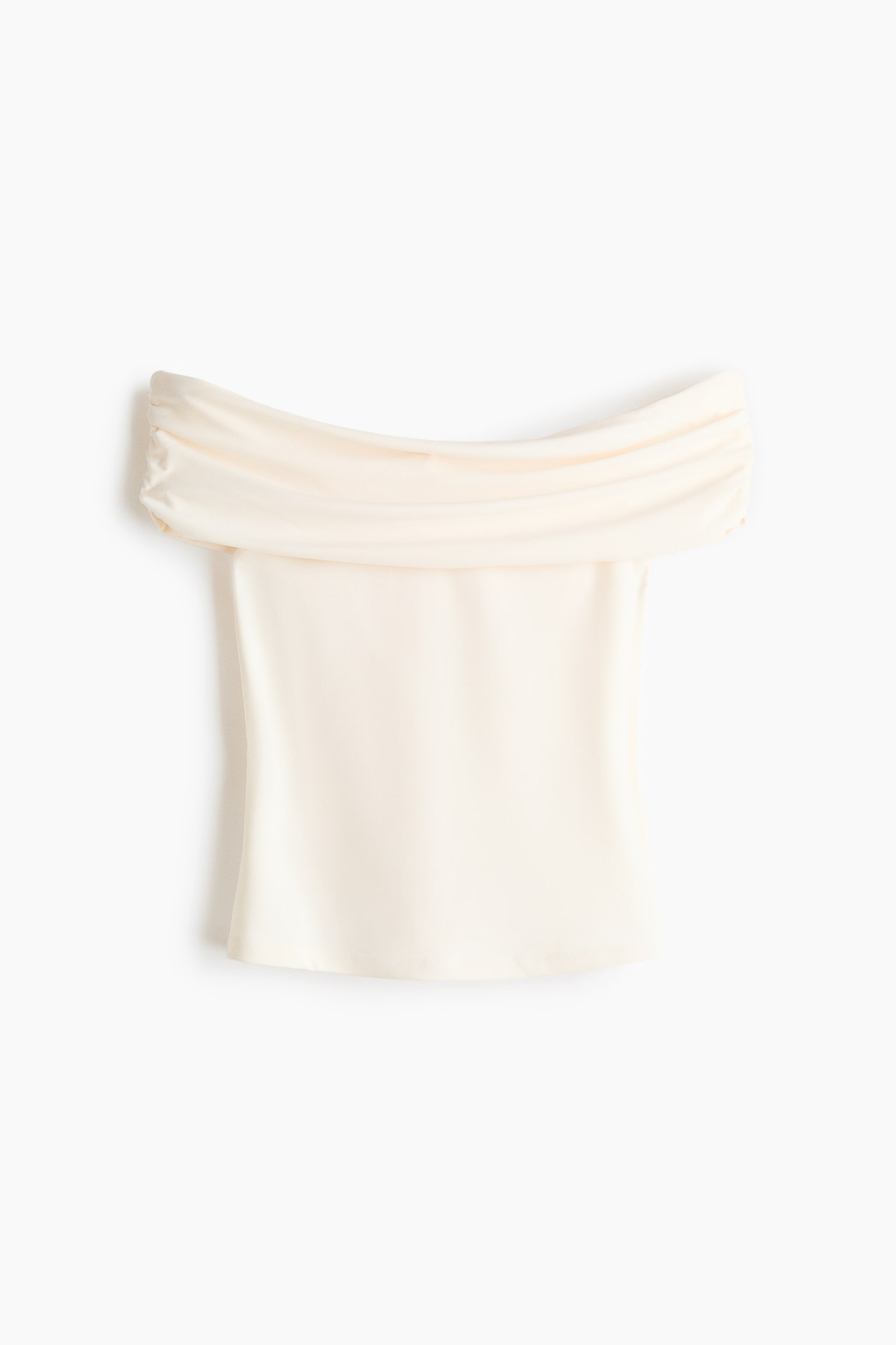 Draped Off The Shoulder Top - Cream/Black/Light pink - 1