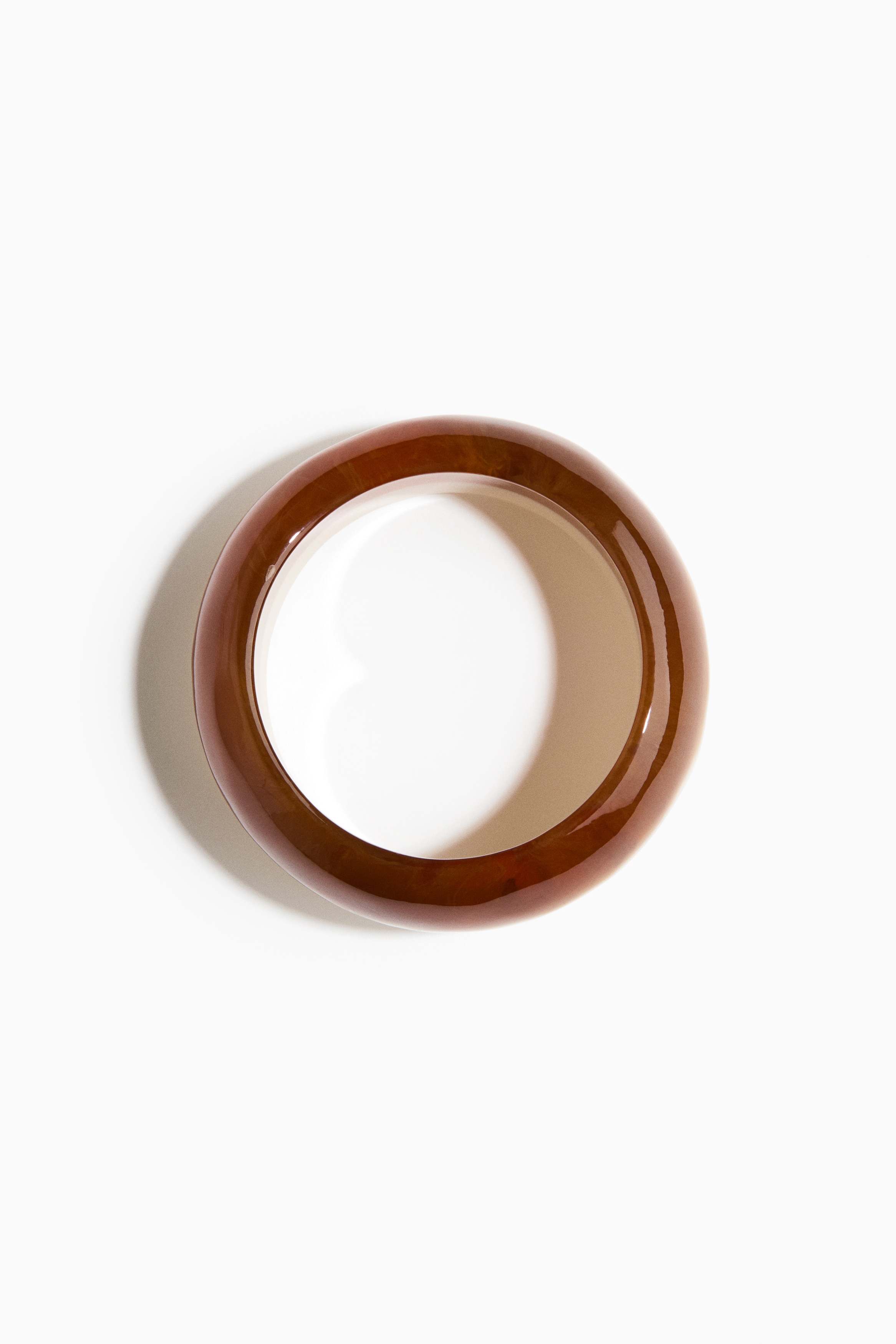 Tweekleurige bangle - Donkerbeige/wit