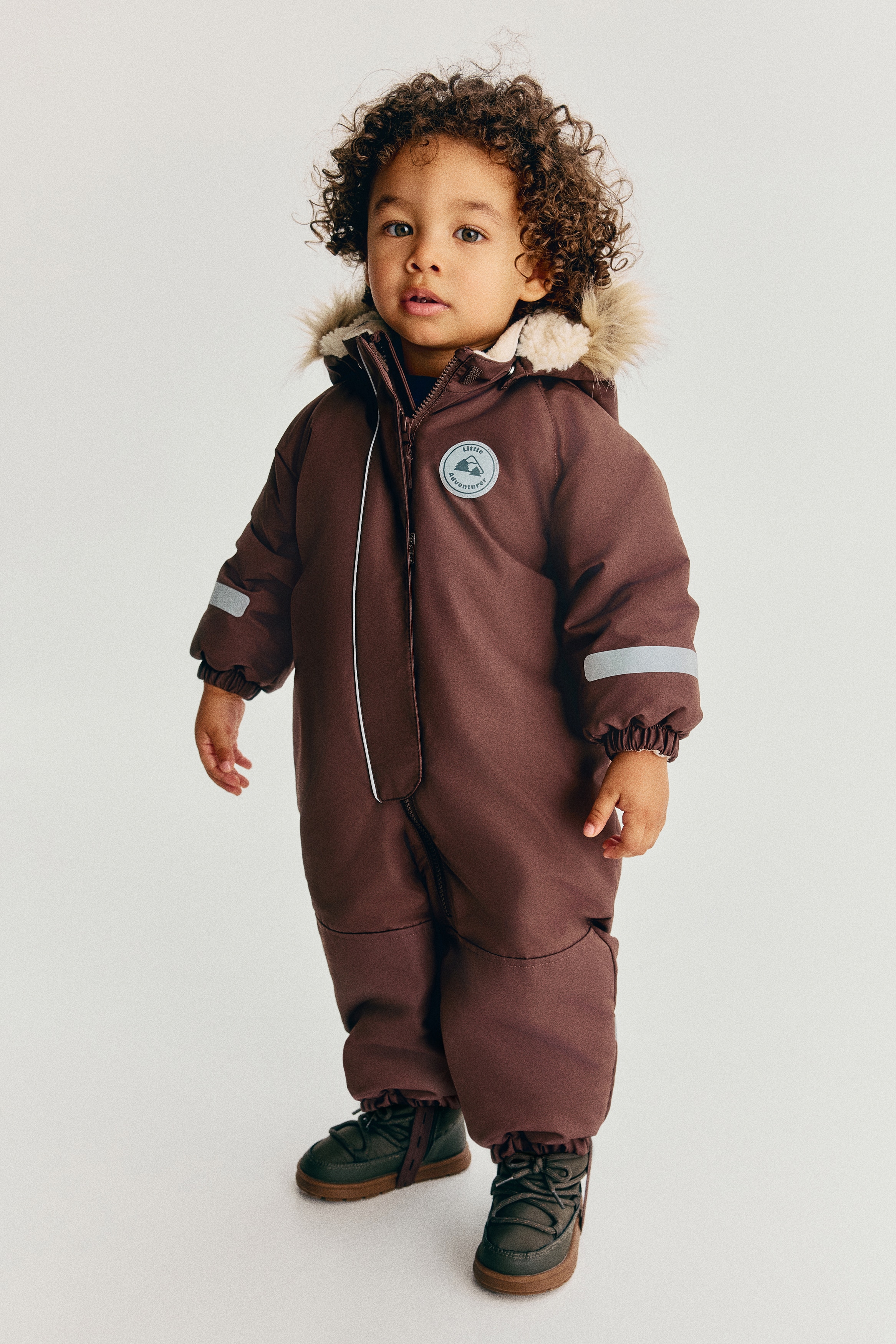 Water-Repellent Snowsuit - Brown/Khaki green