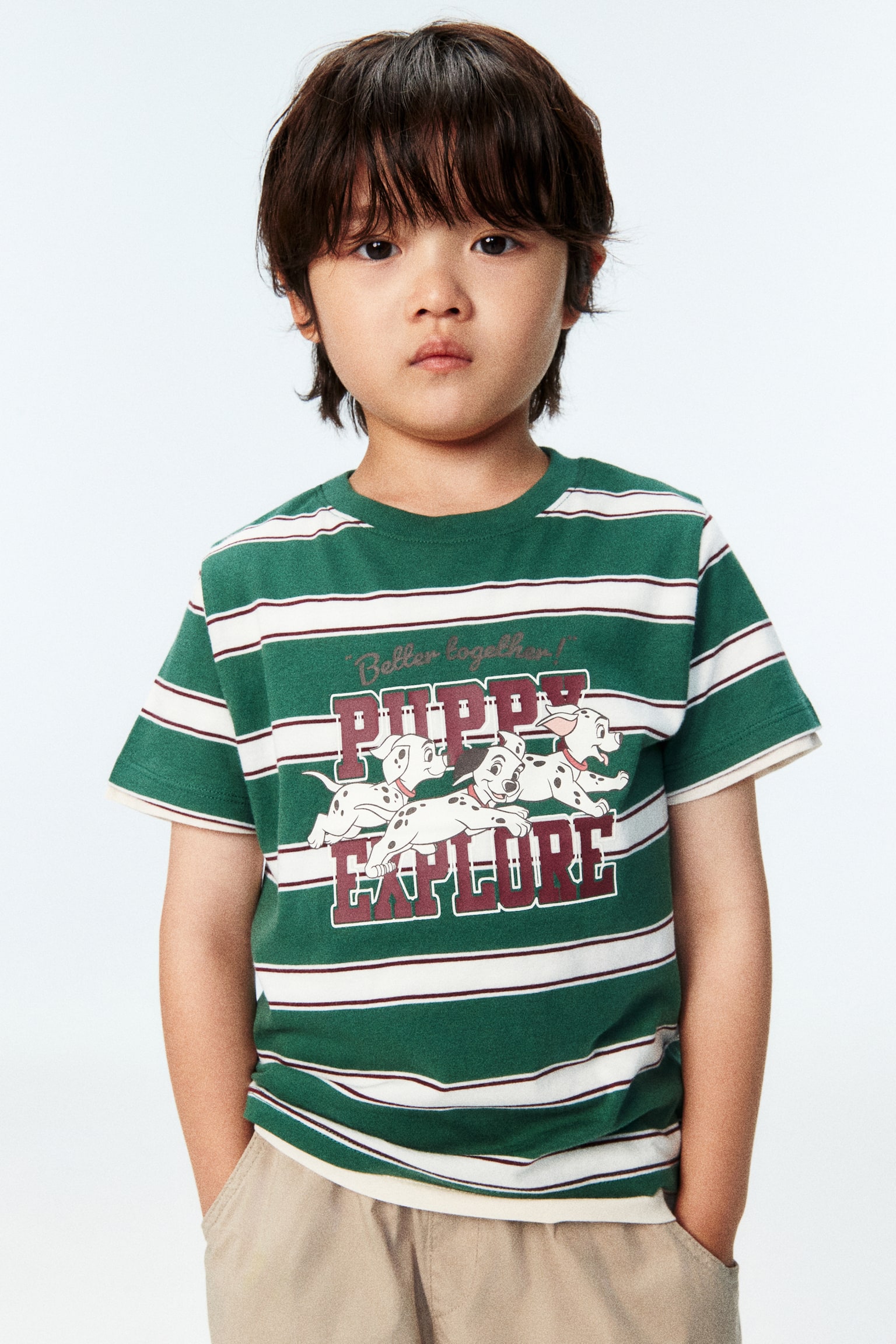 Print-motif cotton T-shirt - Dark green/101 Dalmatians/Navy blue/Batman/Dark red/Tom and Jerry/Ivory/101 Dalmatians - 1