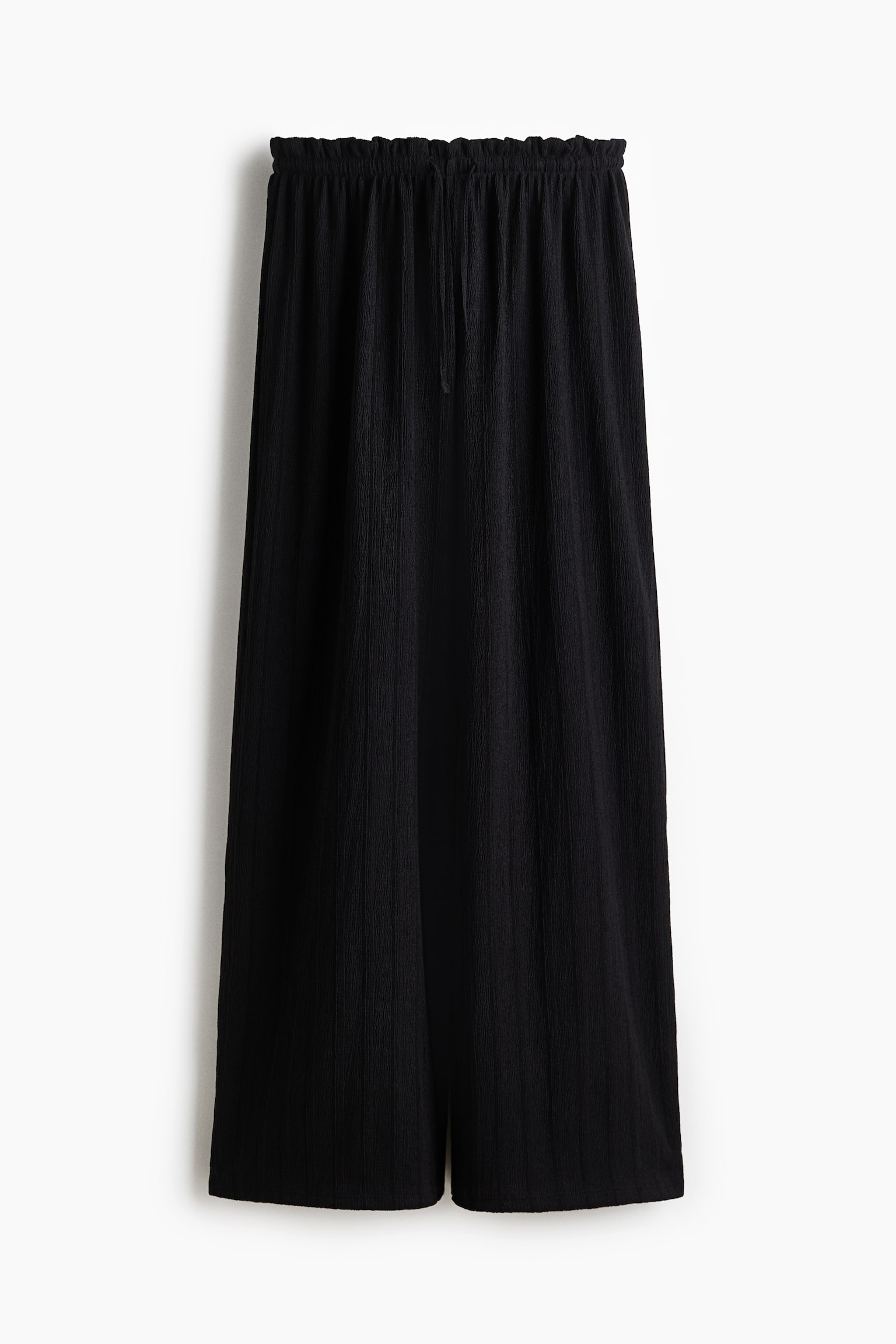Crinkled paper bag trousers - Black/Cream/Striped - 1