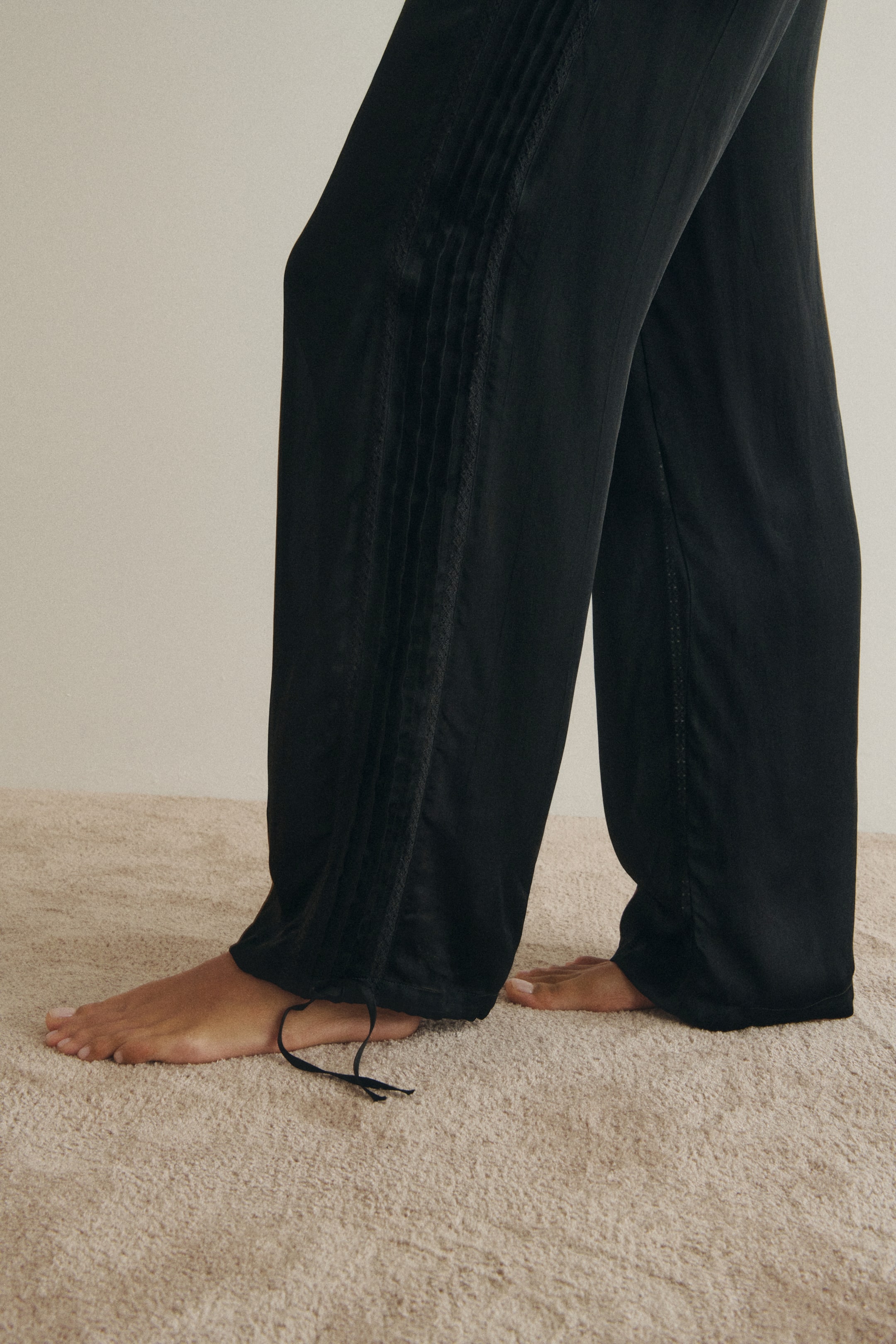 Pantalon en satin de viscose