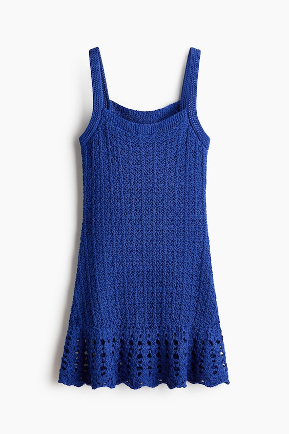 Женские платья H&M Flounced Pointelle-Knit Dress