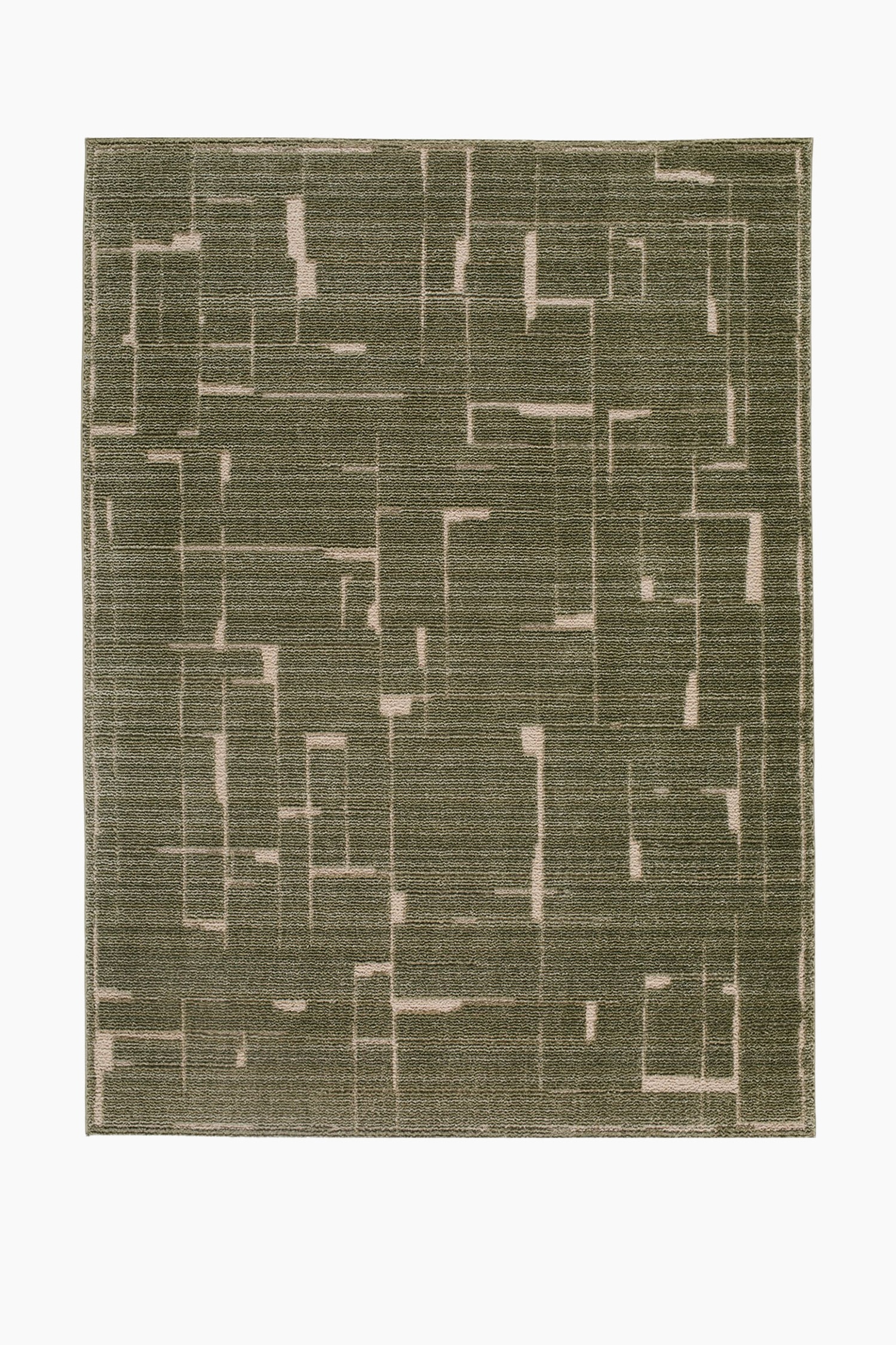 Alba Modern Graphic Rug - Green/Brown