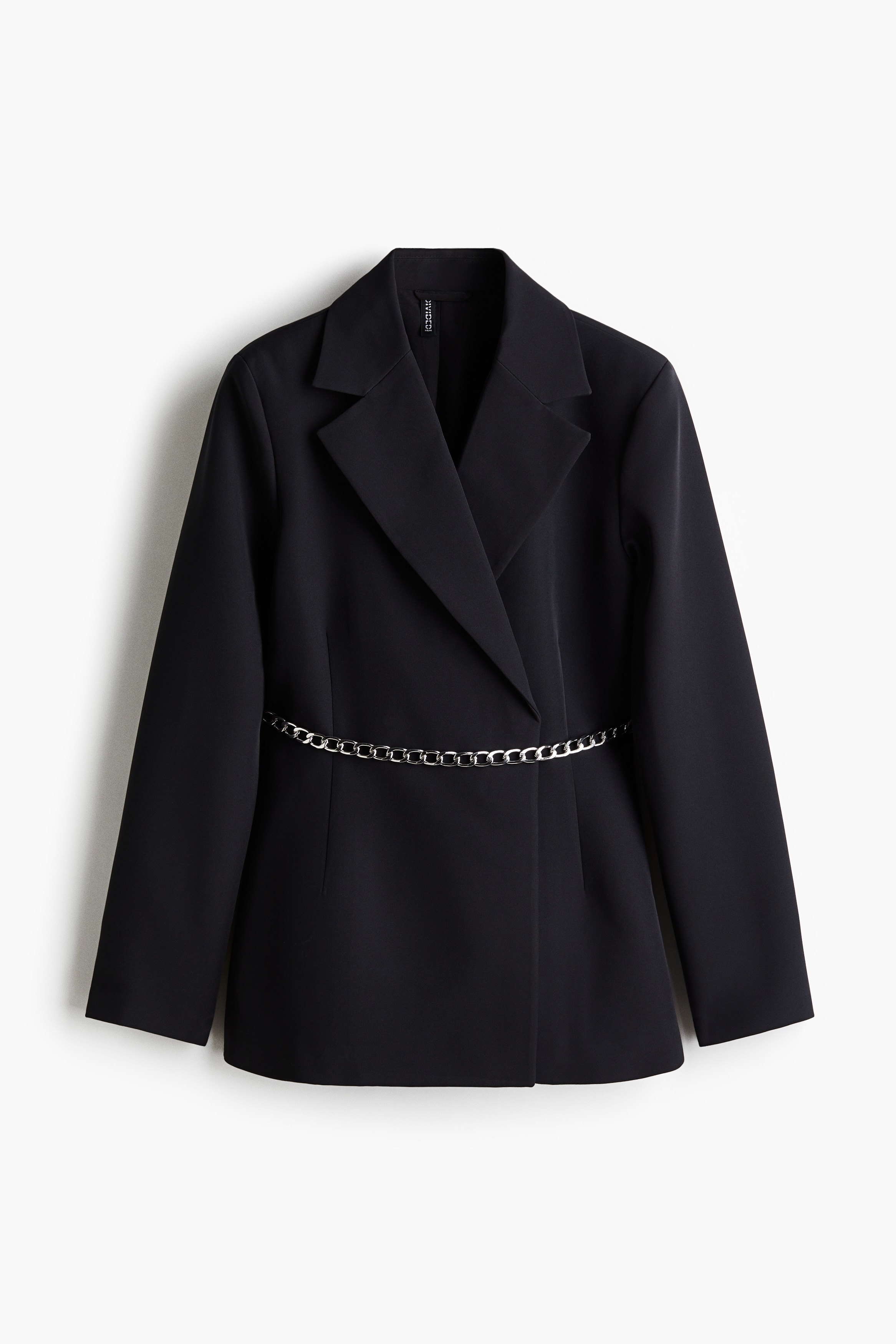 H & M - Blazer mit Gürtel - Schwarz - Damen