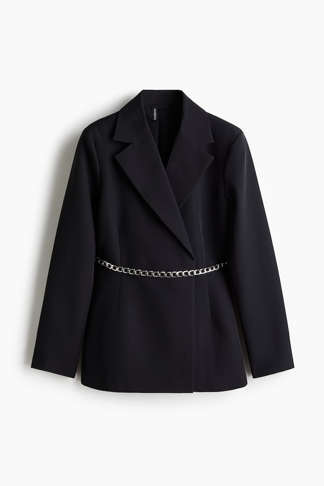 Belted Jacket - Black/Dark gray - 1