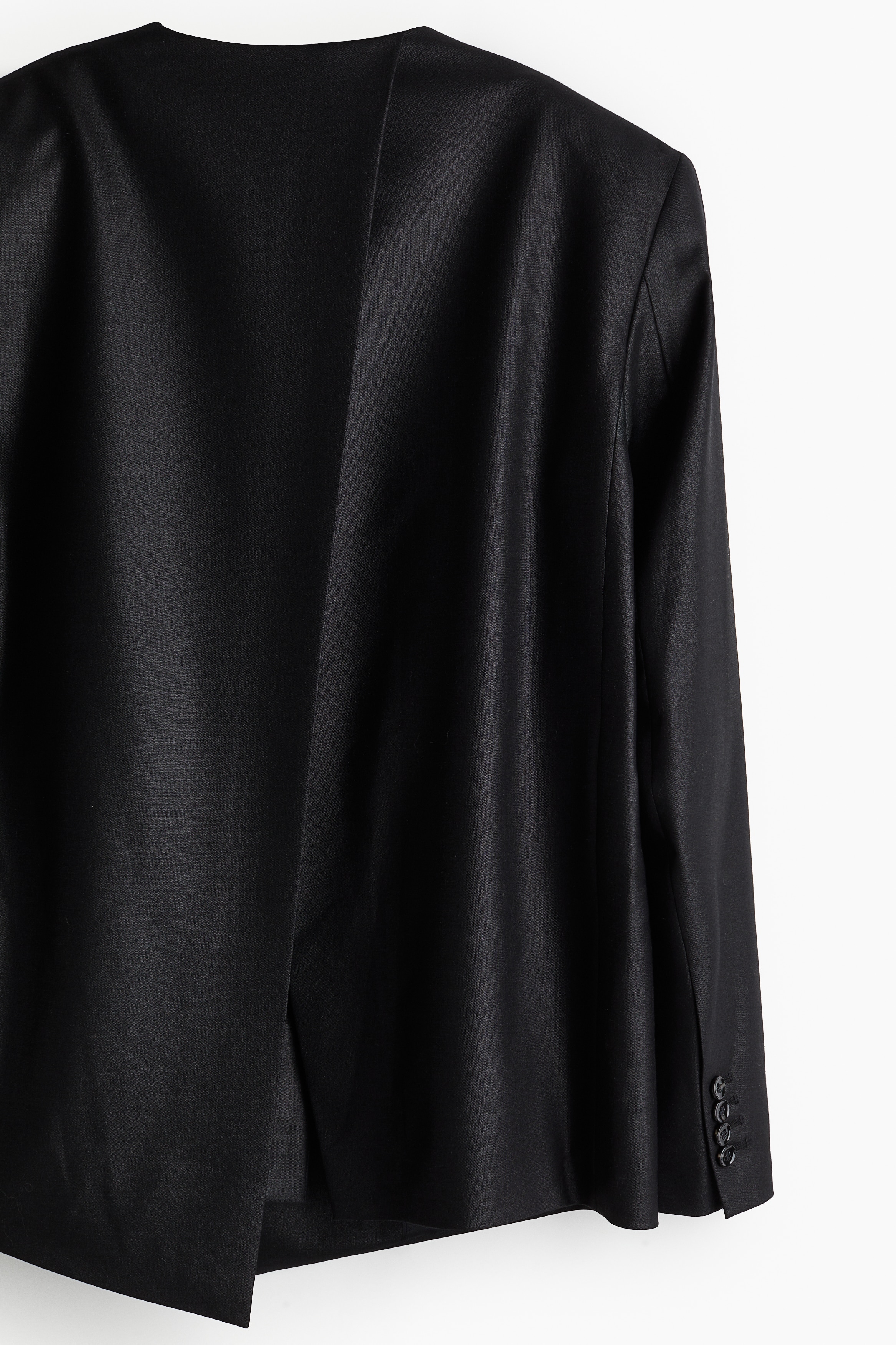 Wool-blend asymmetric blazer