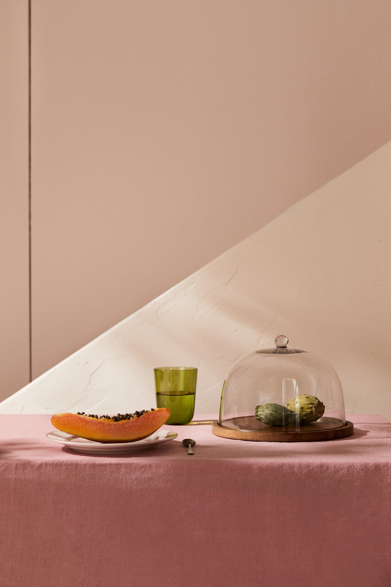 Cloche à gâteau en verre avec plateau en bois - Marron - Home All | H&M FR