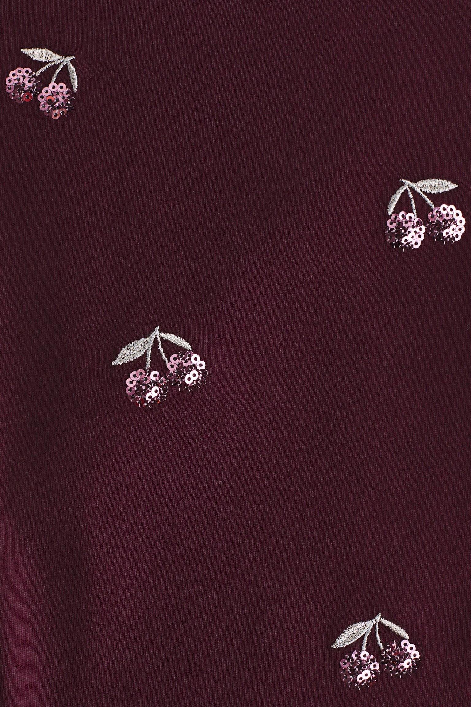 Motif-detail cotton top - Dark red/Cherries/Light peach pink/Cherries - 2