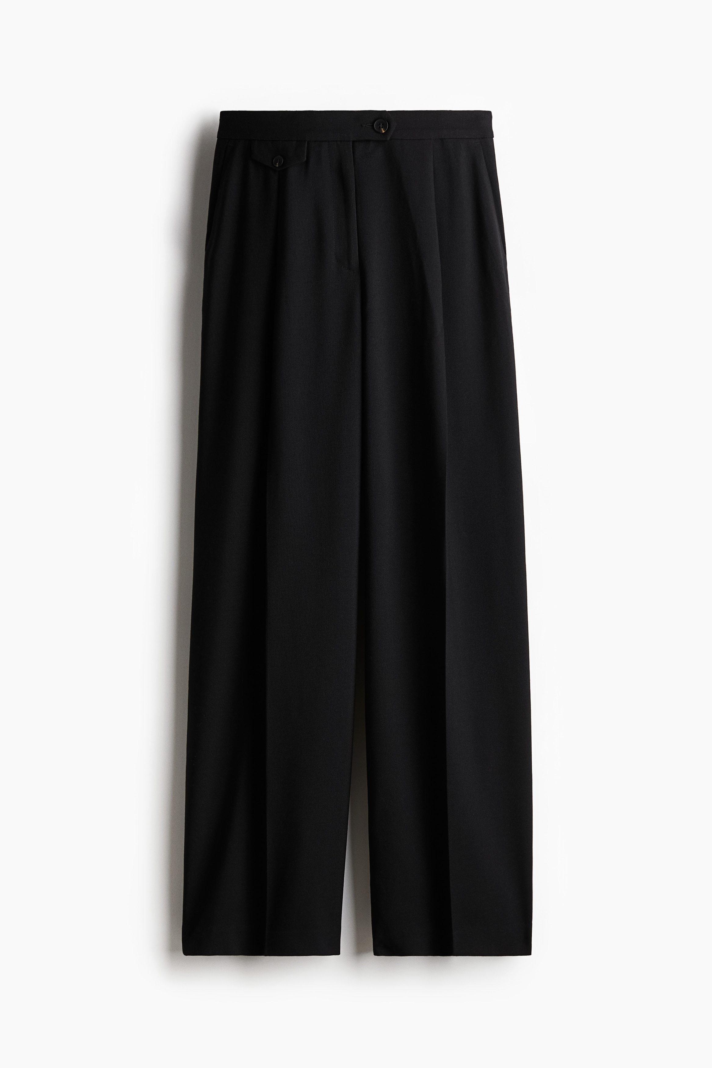 Ladies - Black Crease-leg trousers - Size: 12  - H&M