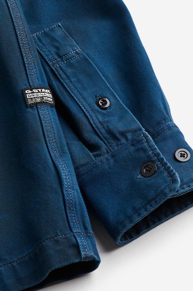 Boxy Fit Shirt L\s - Sea Blue Vintage Denim Wash  - 2