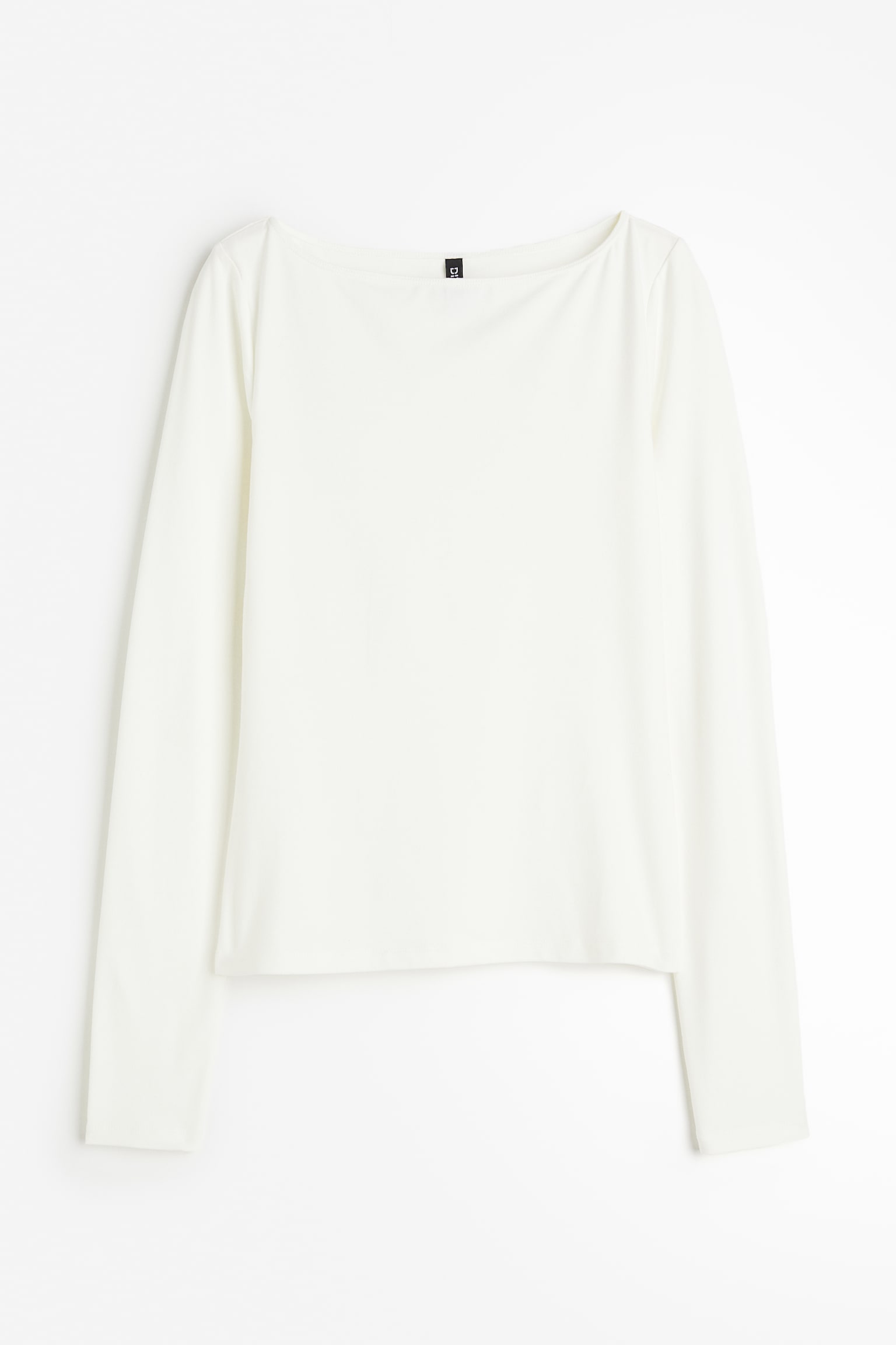 Boat-neck jersey top - Cream - 1