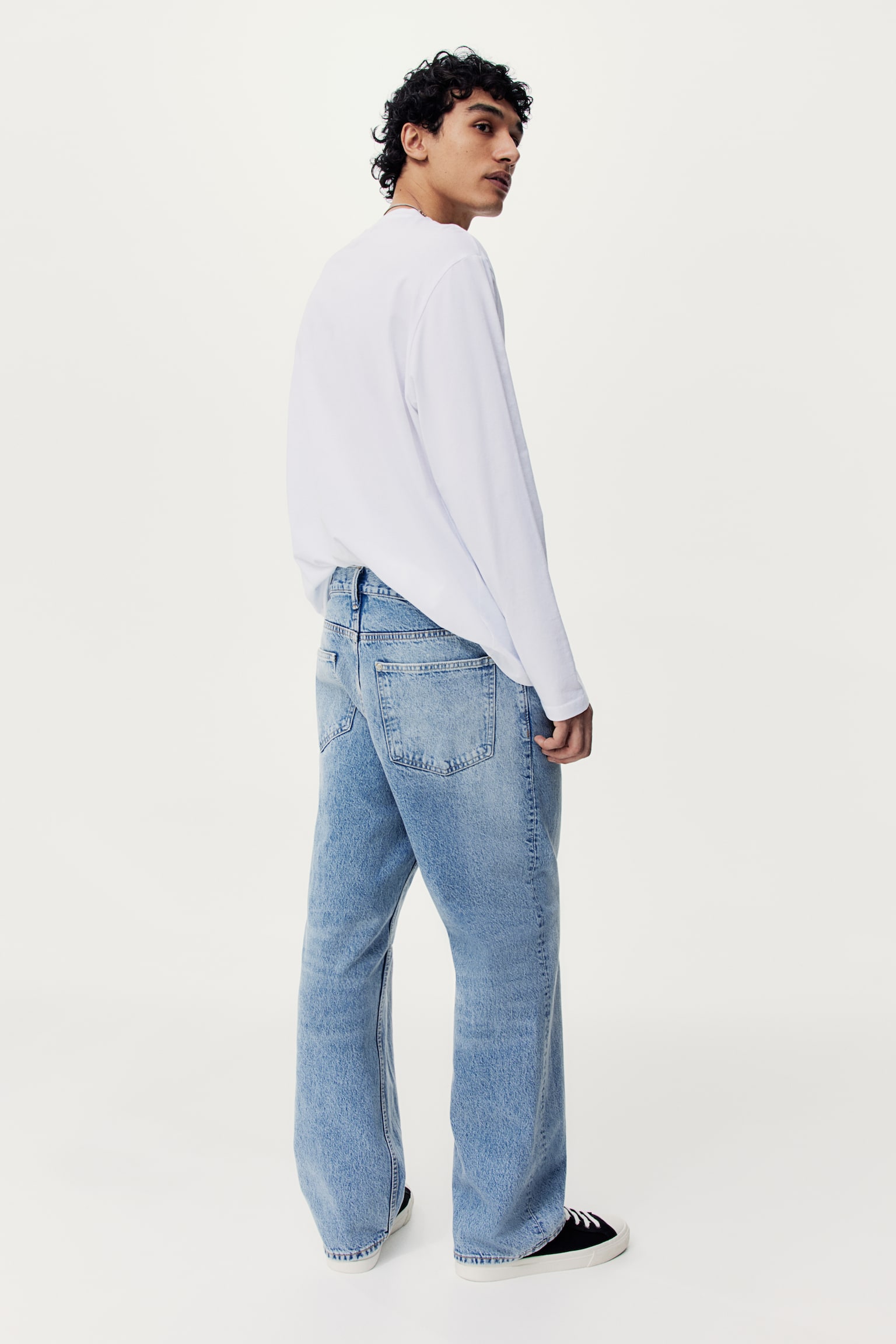 Straight Relaxed High Jeans - Light denim blue/Denim blue/Black - 5