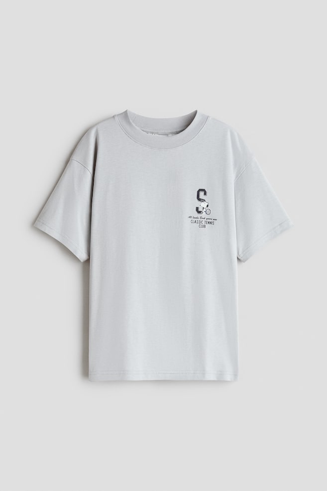 Printed T-Shirt - Light gray/Snoopy/Gray melange/Fortnite/Black/PlayStation/Light gray/Brawl Stars/White/SmileyWorld®/White/SpongeBob SquarePants/Gray/Fortnite/White/The Simpsons/Gray/SpongeBob SquarePants - 1