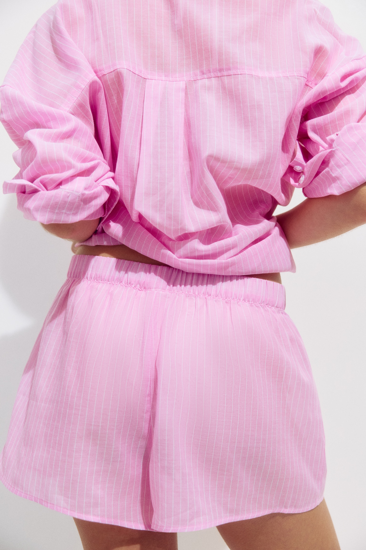 Cotton beach shorts - Pink/Pinstriped/White/Light pink striped - 5