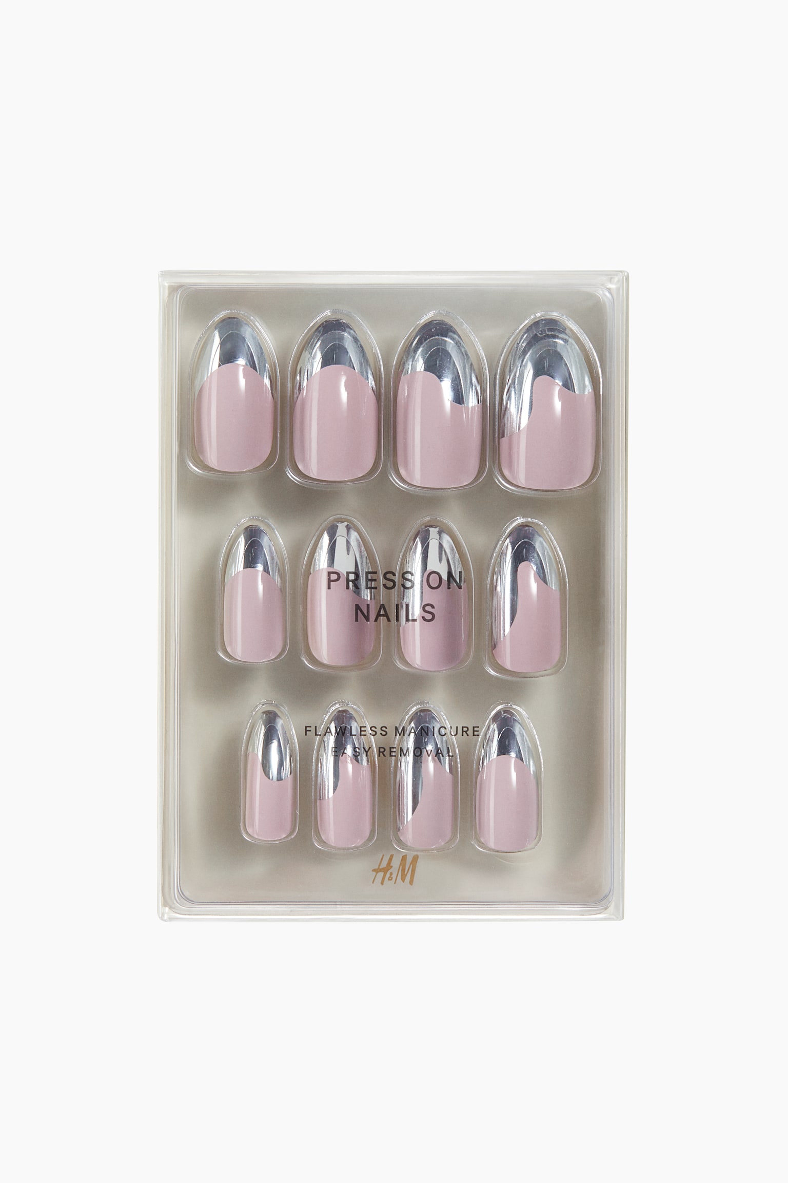 Press-on nails - French Silver Chrome/Grey/Silver-coloured/Blue Aura/Blue Swirl/Cherry French Tip/Red Glitter/Dark purple/Purple Glitter Chrome/Dark red - 1