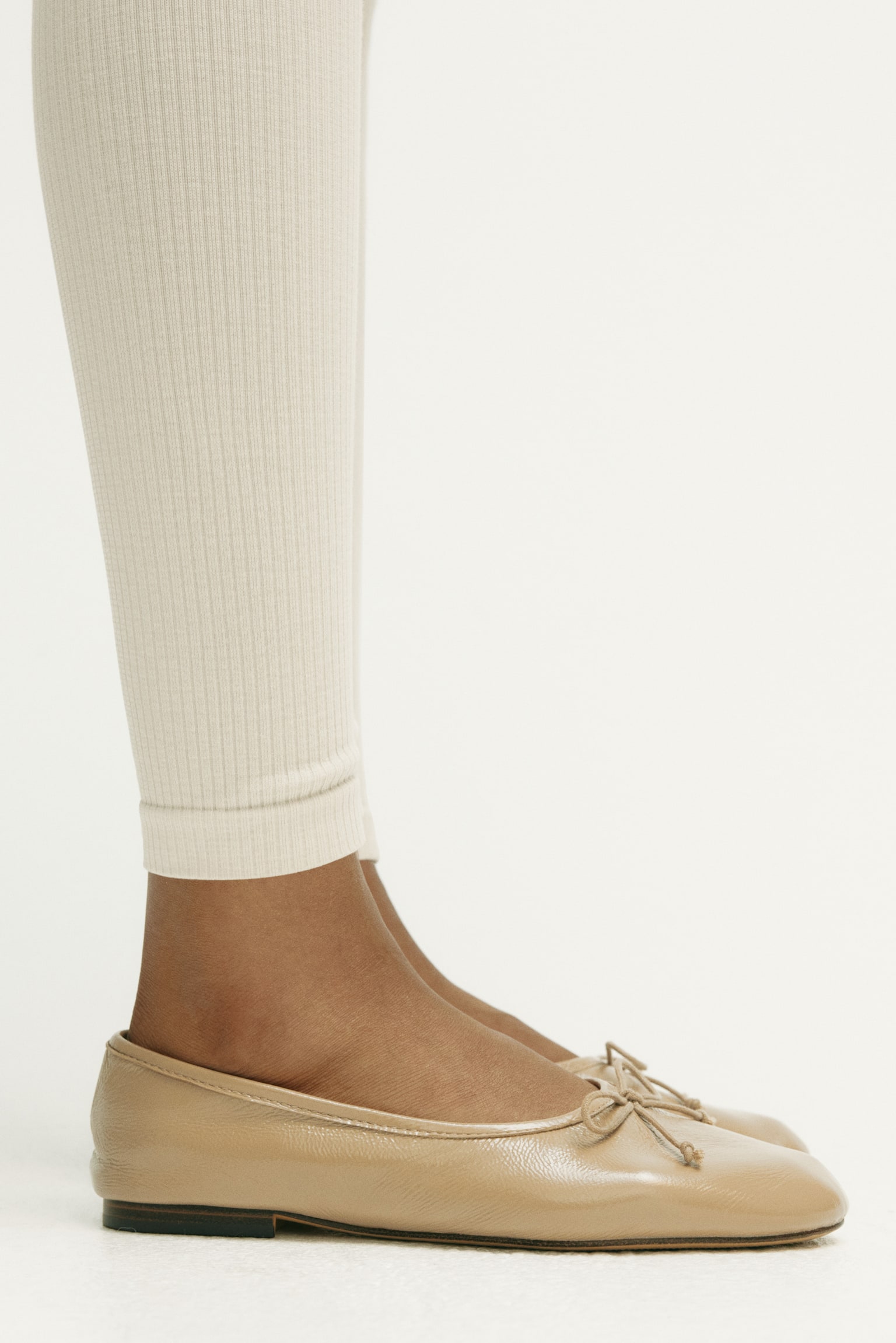 Seamless leggings - Cream/Dark brown/Black - 4