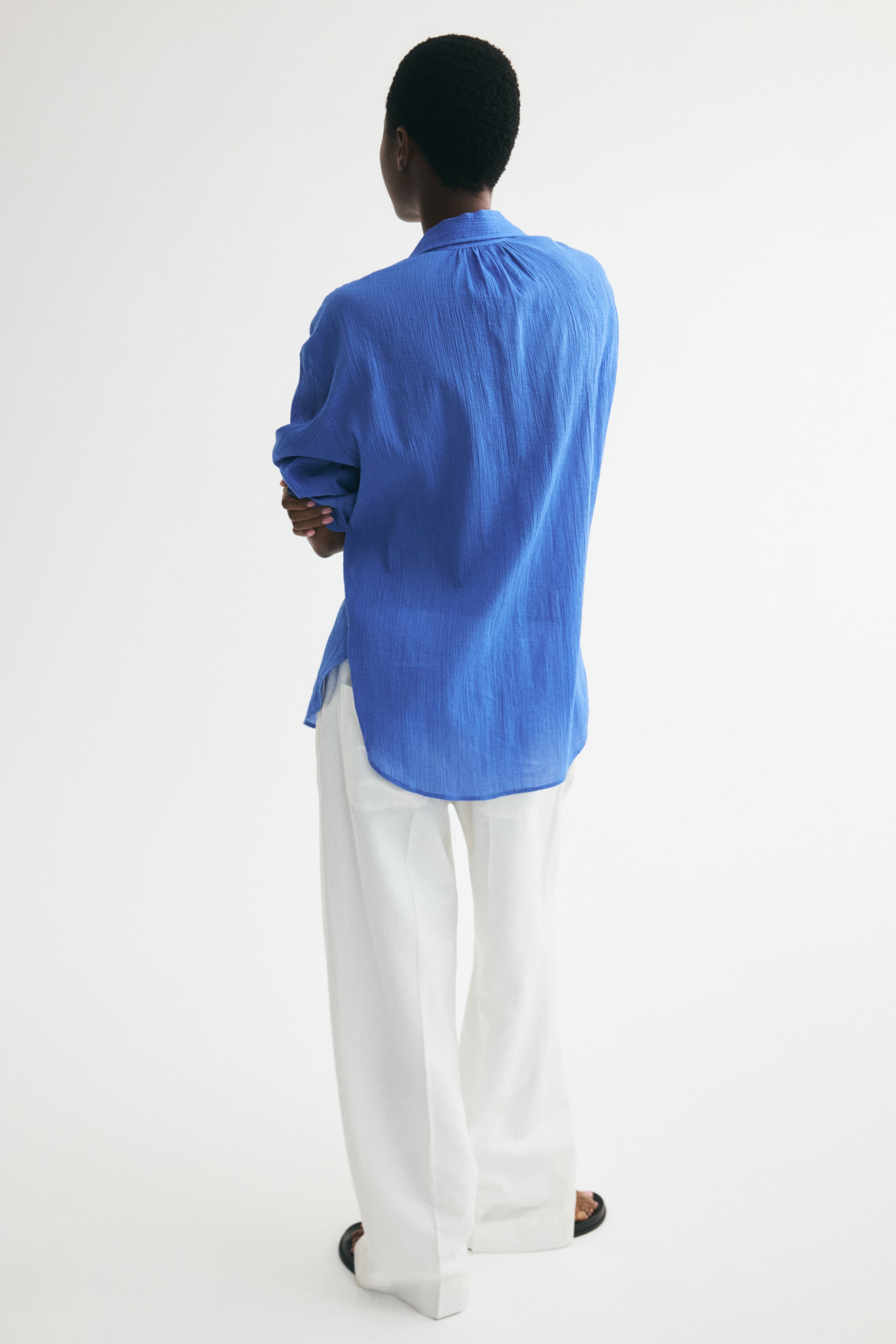 Женские рубашки H&M Crinkled Cotton Shirt — фото 3