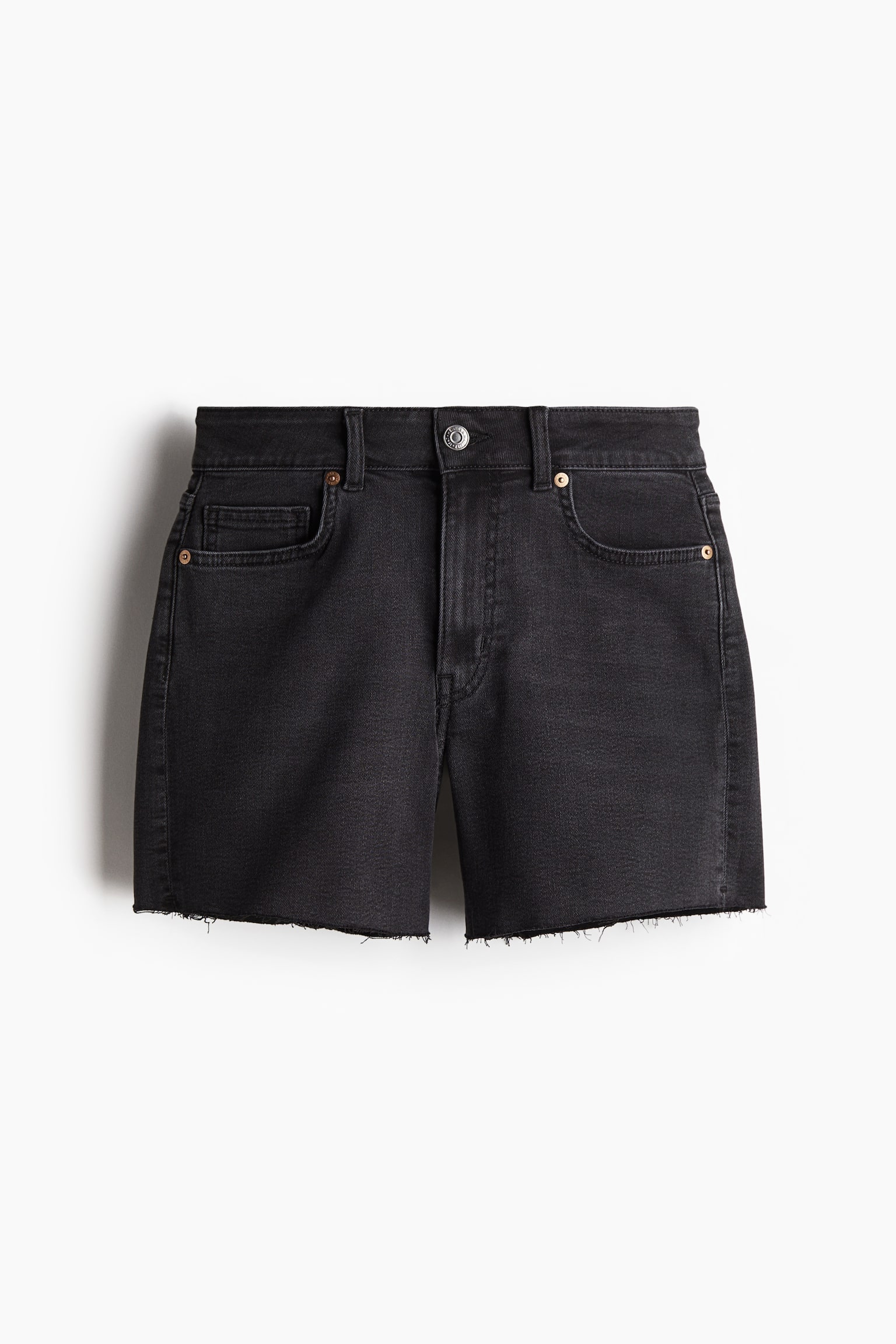 Женские шорты H&M Skinny High Denim Shorts, цвет: Тёмный джинсовый серый