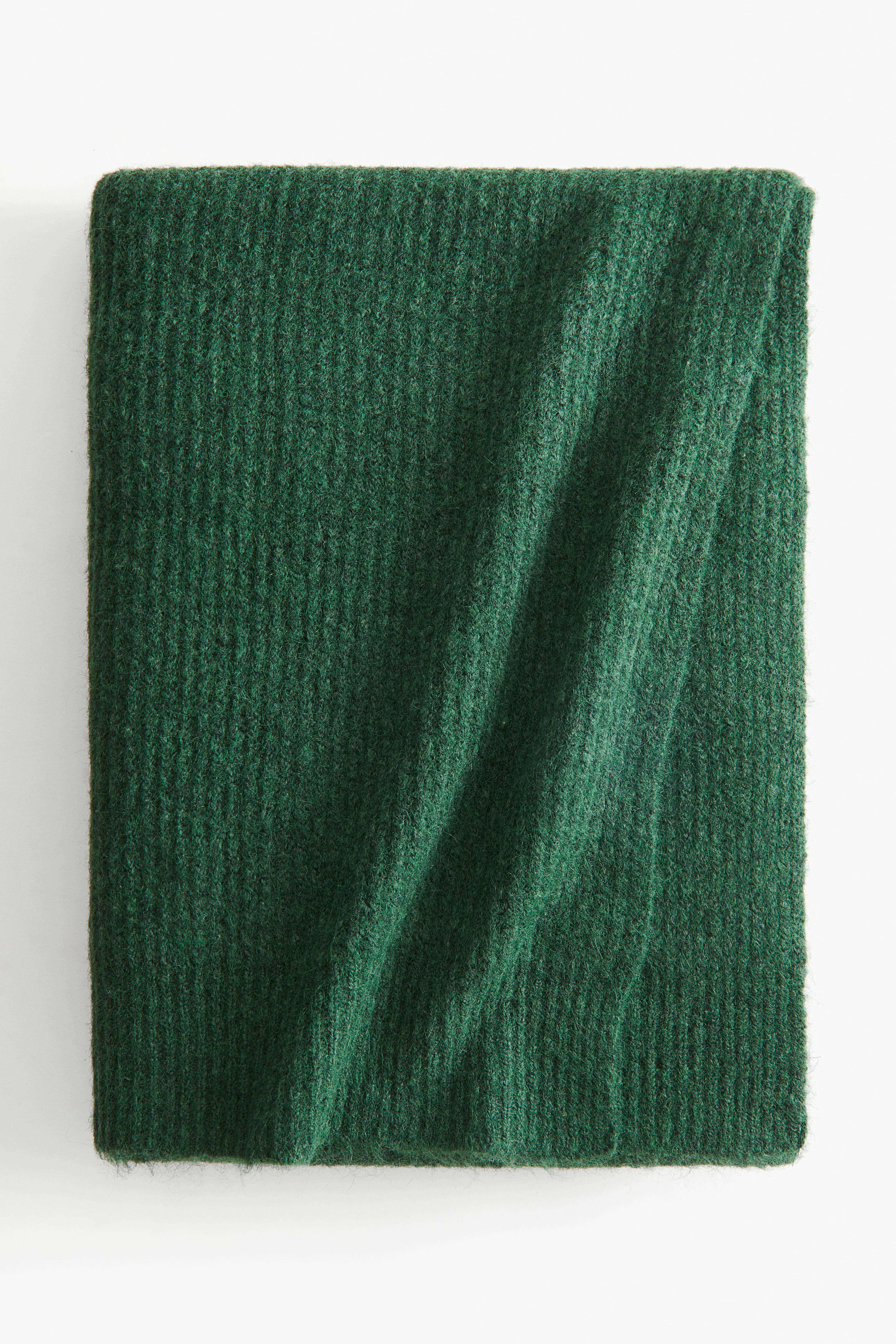 H M Home Rib Knit Throw Green size 43x59