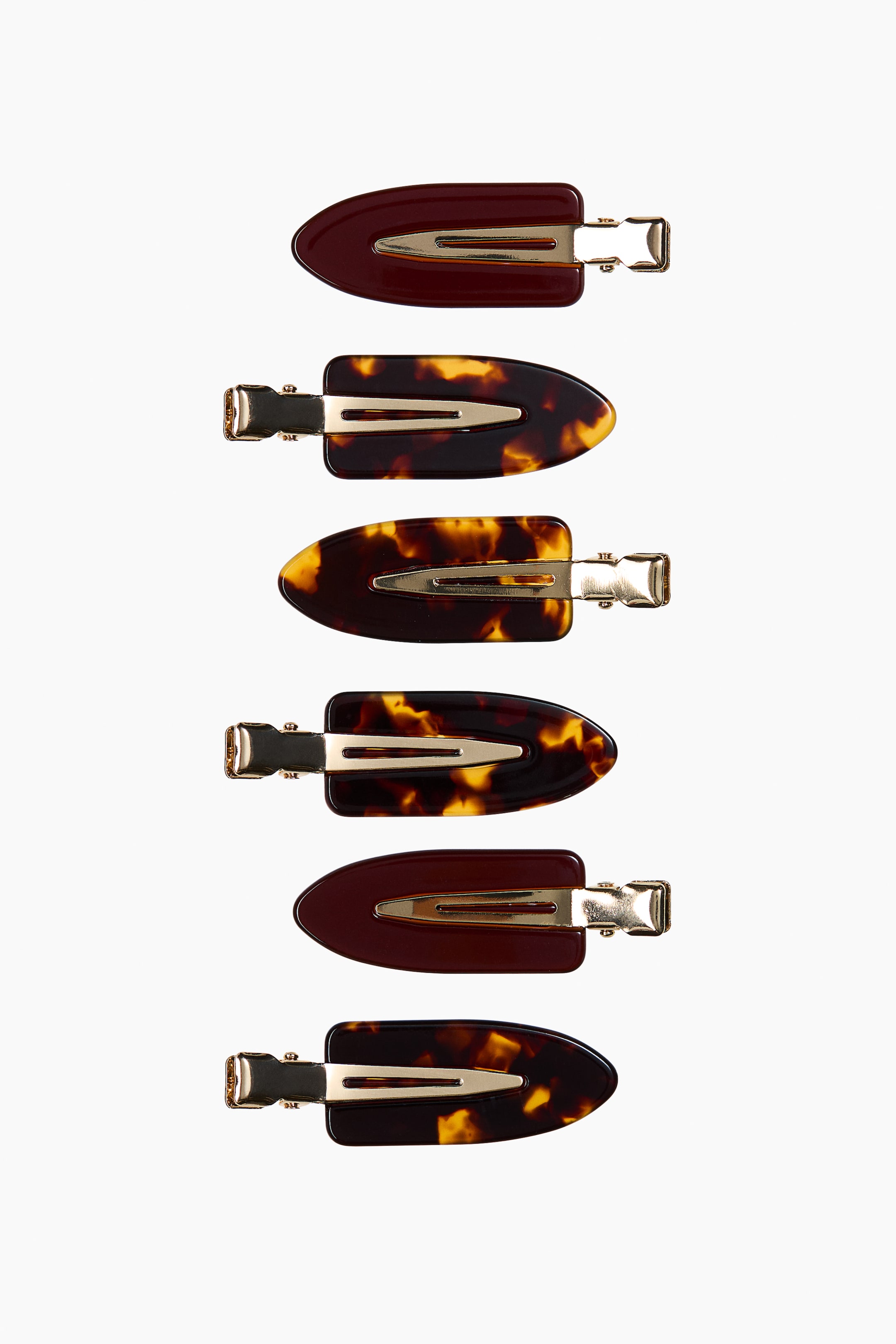 View larger image: 6-pack styling hair clips - Brown/Tortoiseshell pattern - Ladies | H&M 1