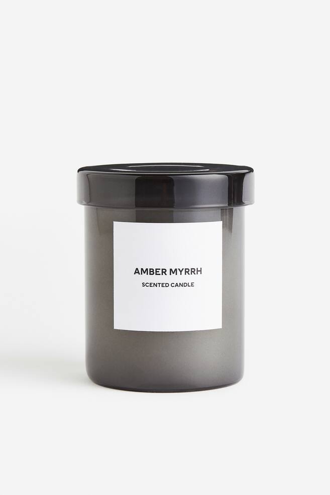 Scented candle in glass holder - Dark grey/Amber Myrrh/Grey/Sublime Patchouli - 1