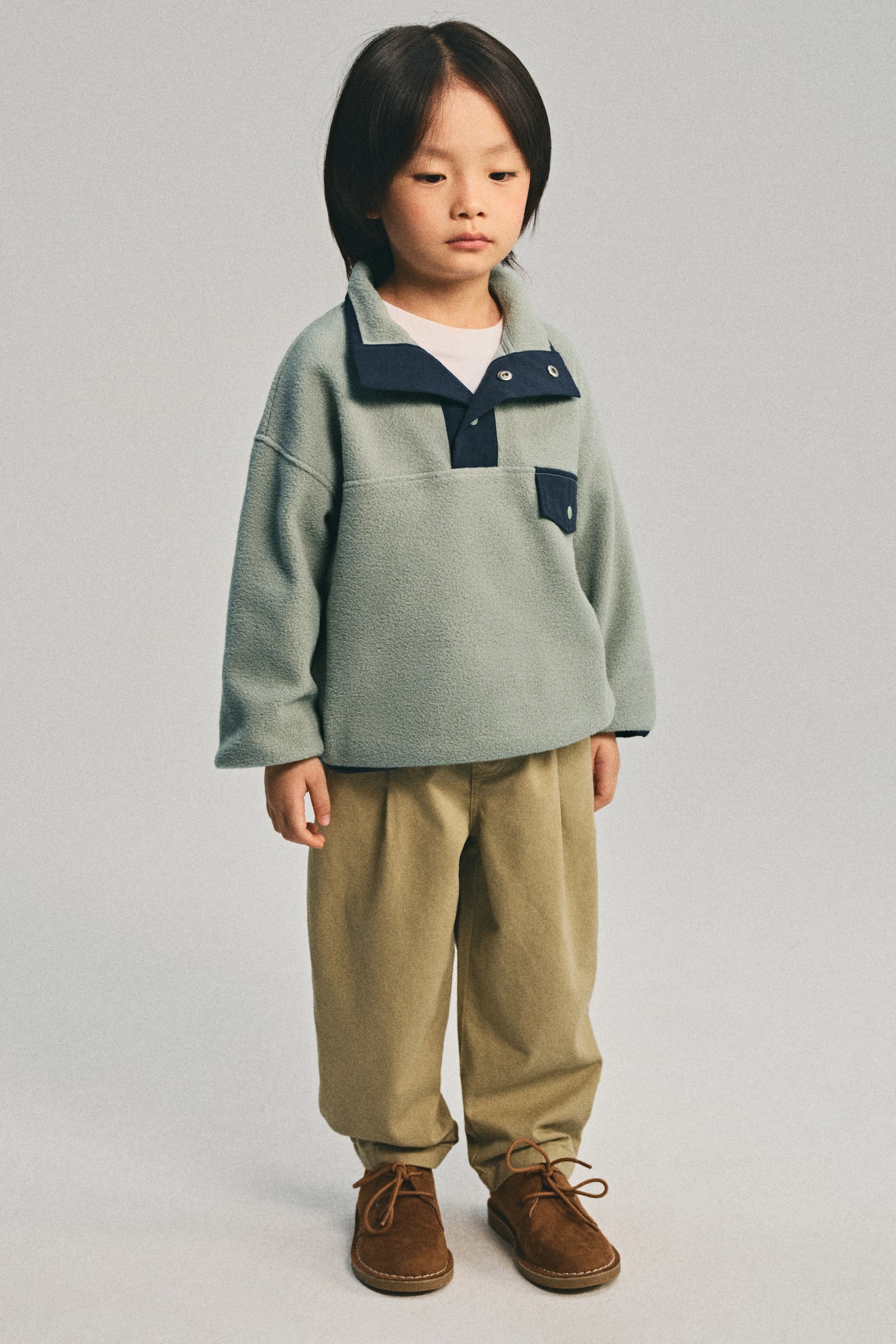 Cotton twill joggers - Beige/Black/Dark grey - 6