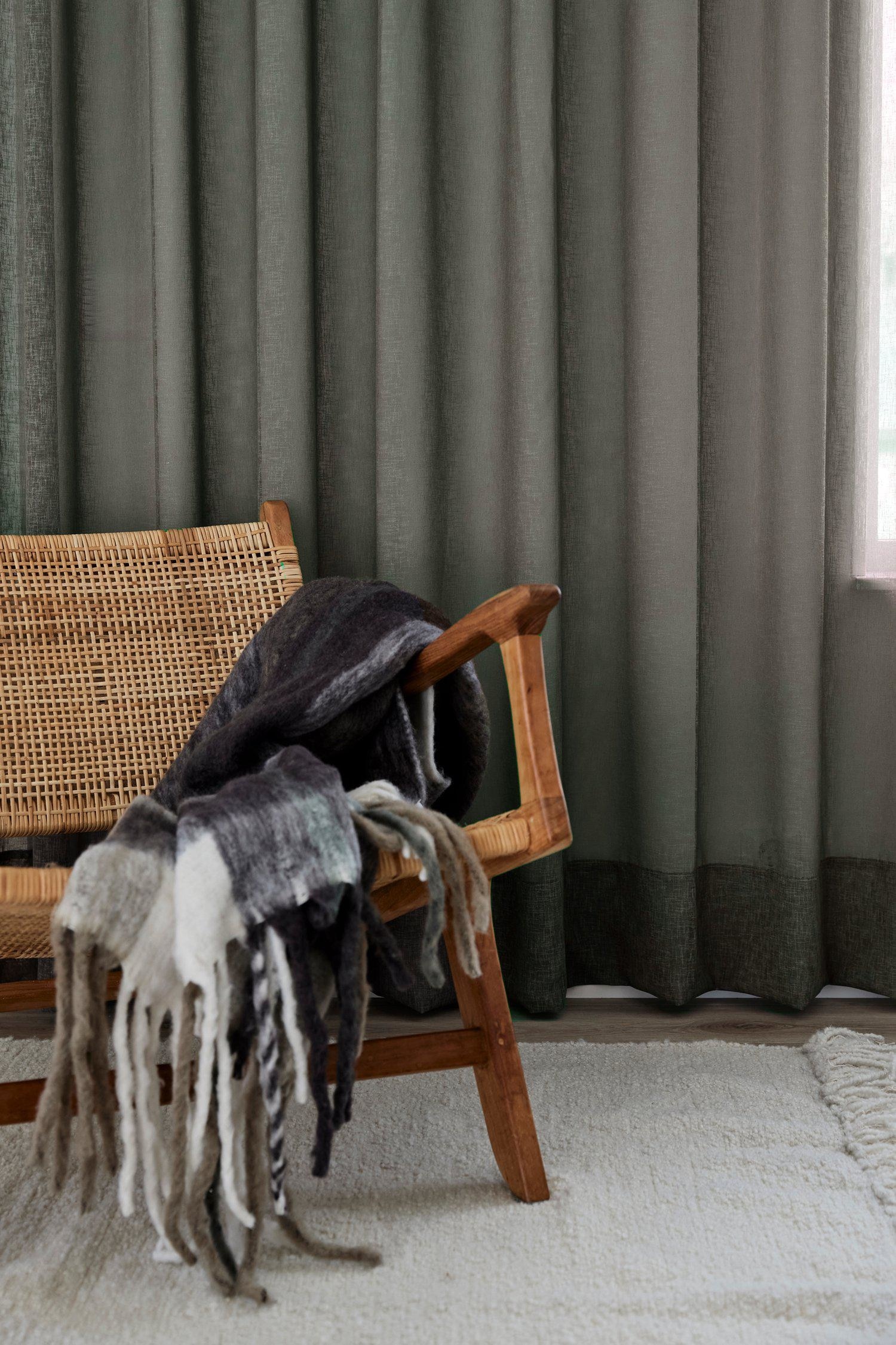 Diana-verho 1 Kpl - Sammaleenvihreä/Beige/Valkoinen/Harmaa/Lämmin Keltainen/Vaaleanpunainen