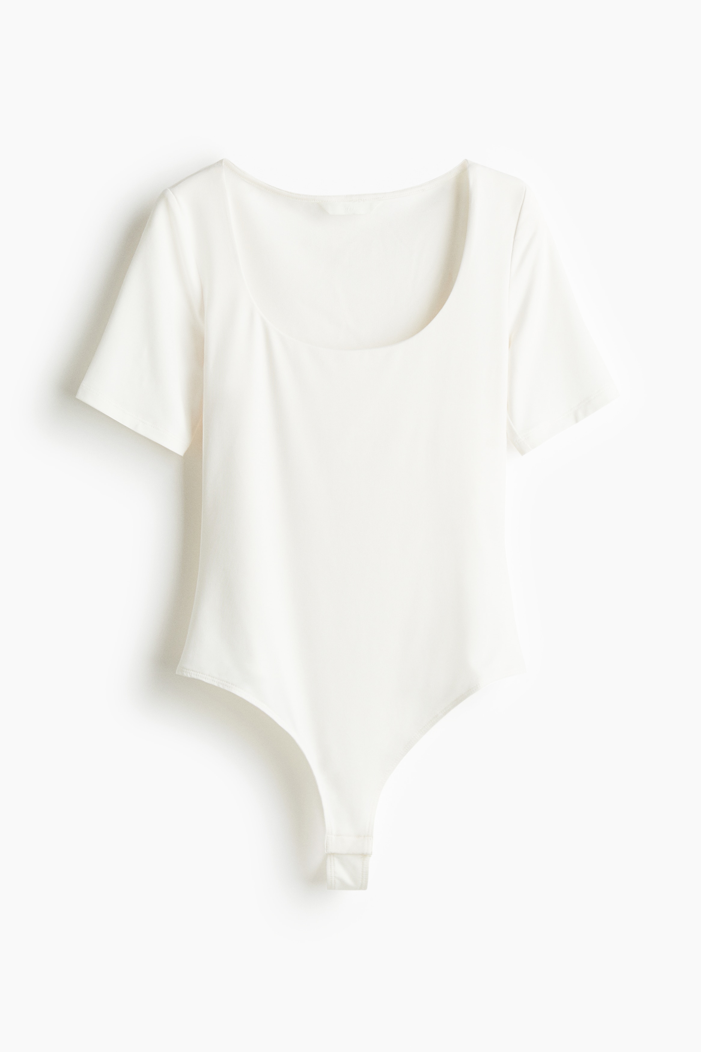 Scoop-Neck Thong Bodysuit - White
