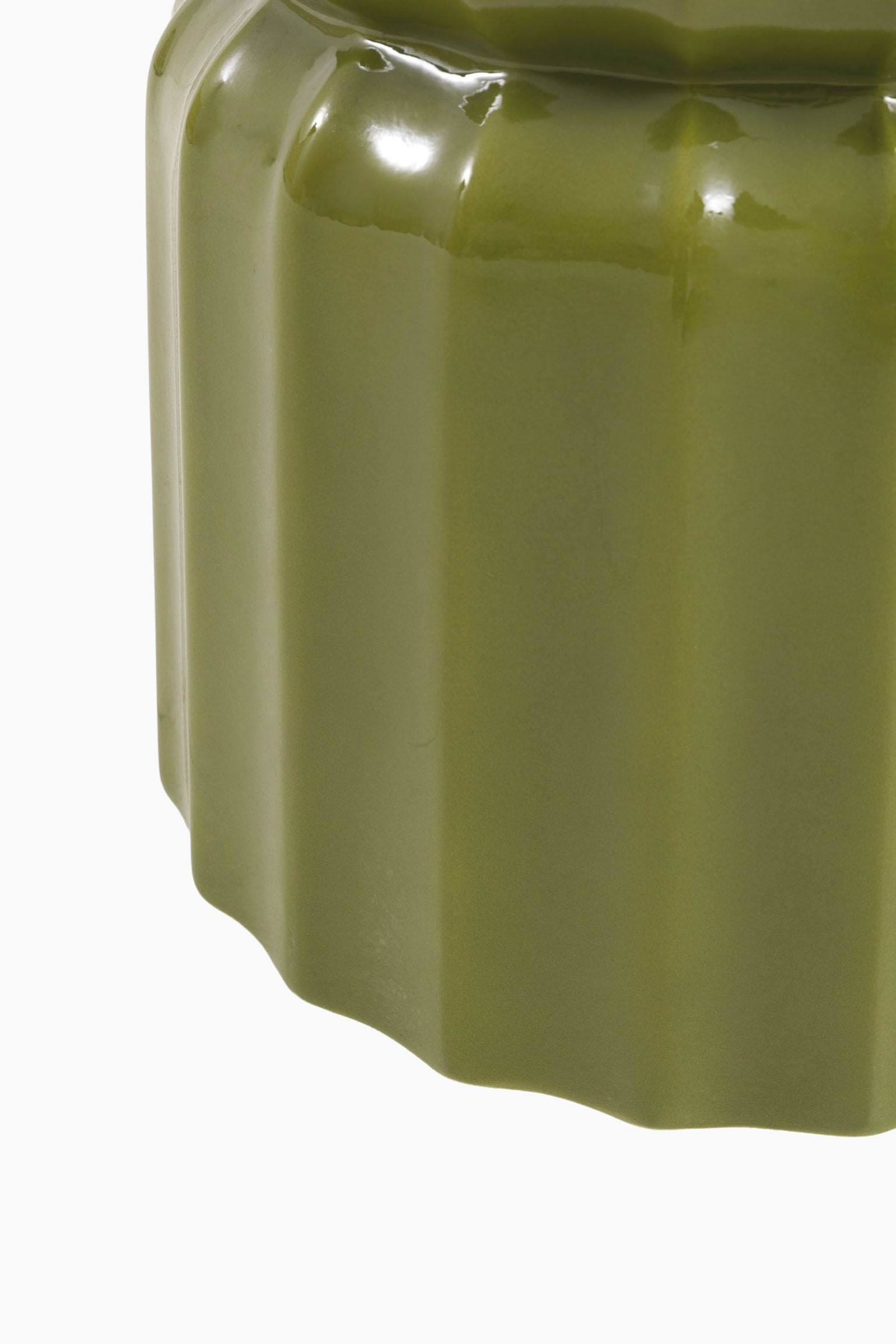 Glazed Side Table - Green/Rust/Cream - 5