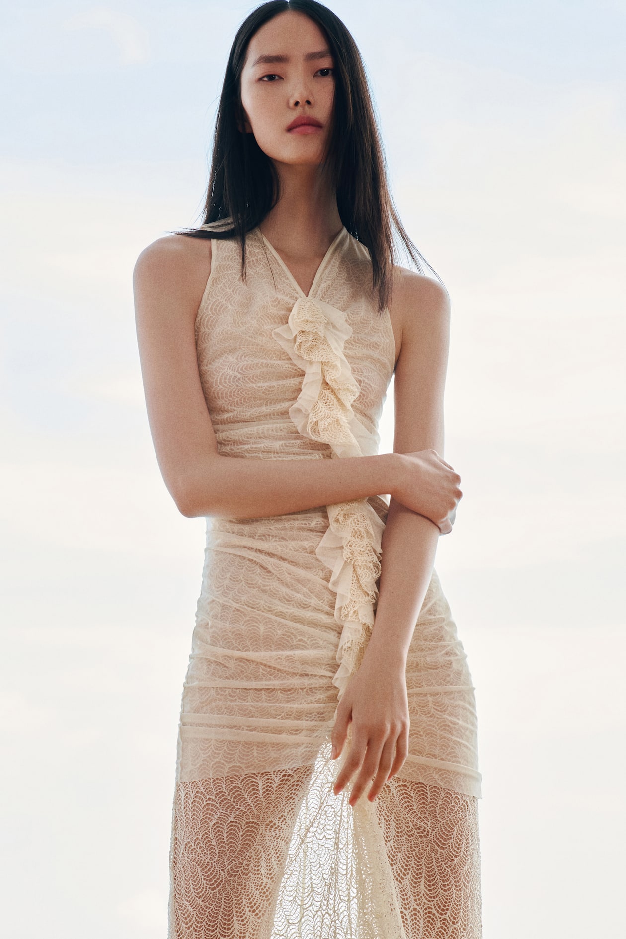 Ruffle-Trimmed Lace Dress - image 4