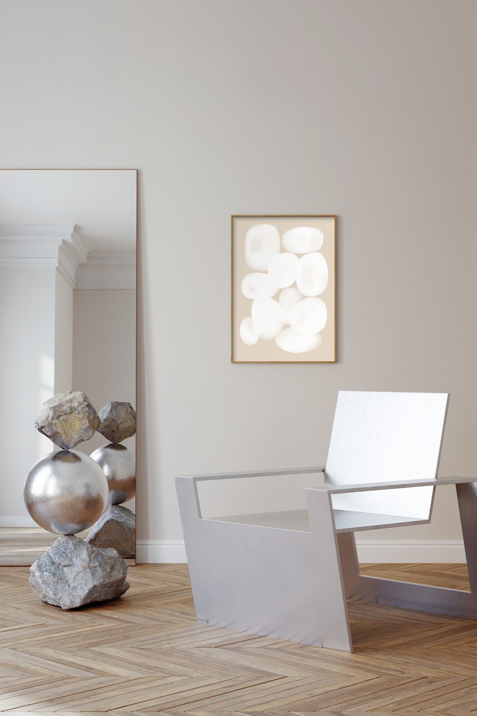 Melloi Art Prints - Circle Minimalist Art - Flerfarvet