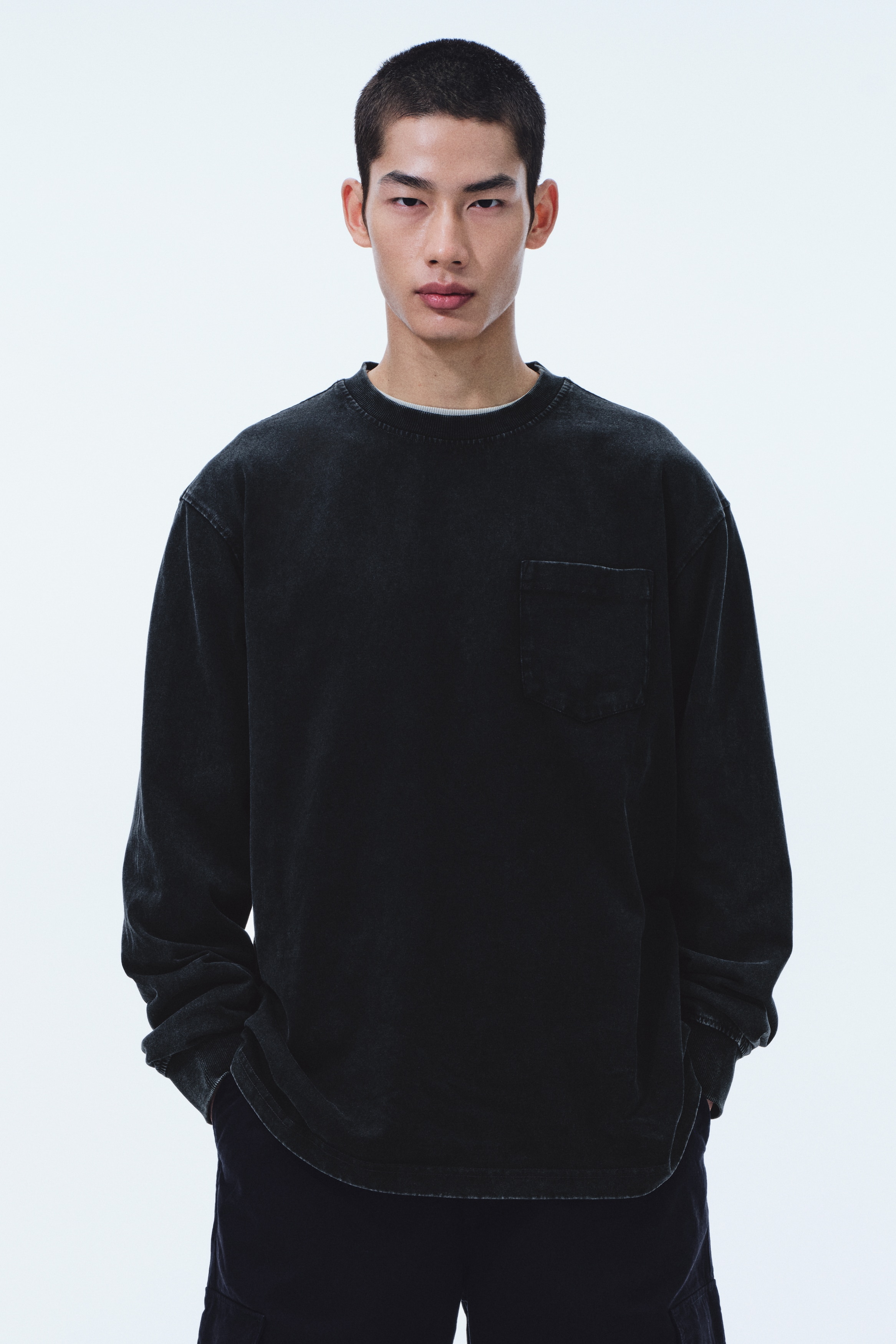 ルーズフィット 長袖トップス - ブラック - Men | H&M JP