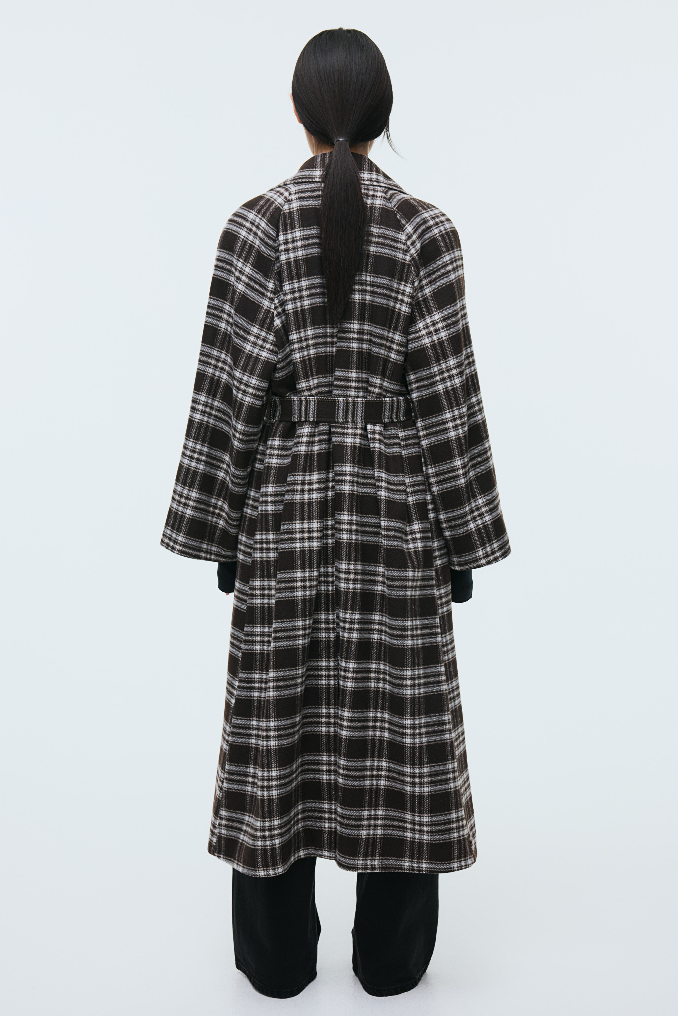 Belted maxi coat