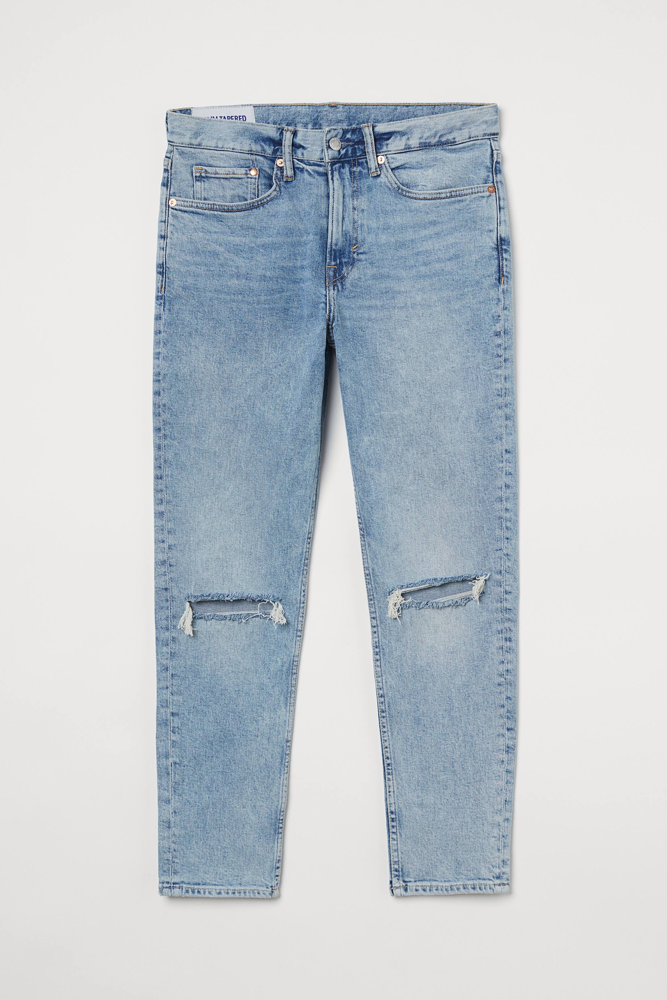 View larger image: Slim Tapered Cropped Jeans - Light denim blue - Men | H&M US 1